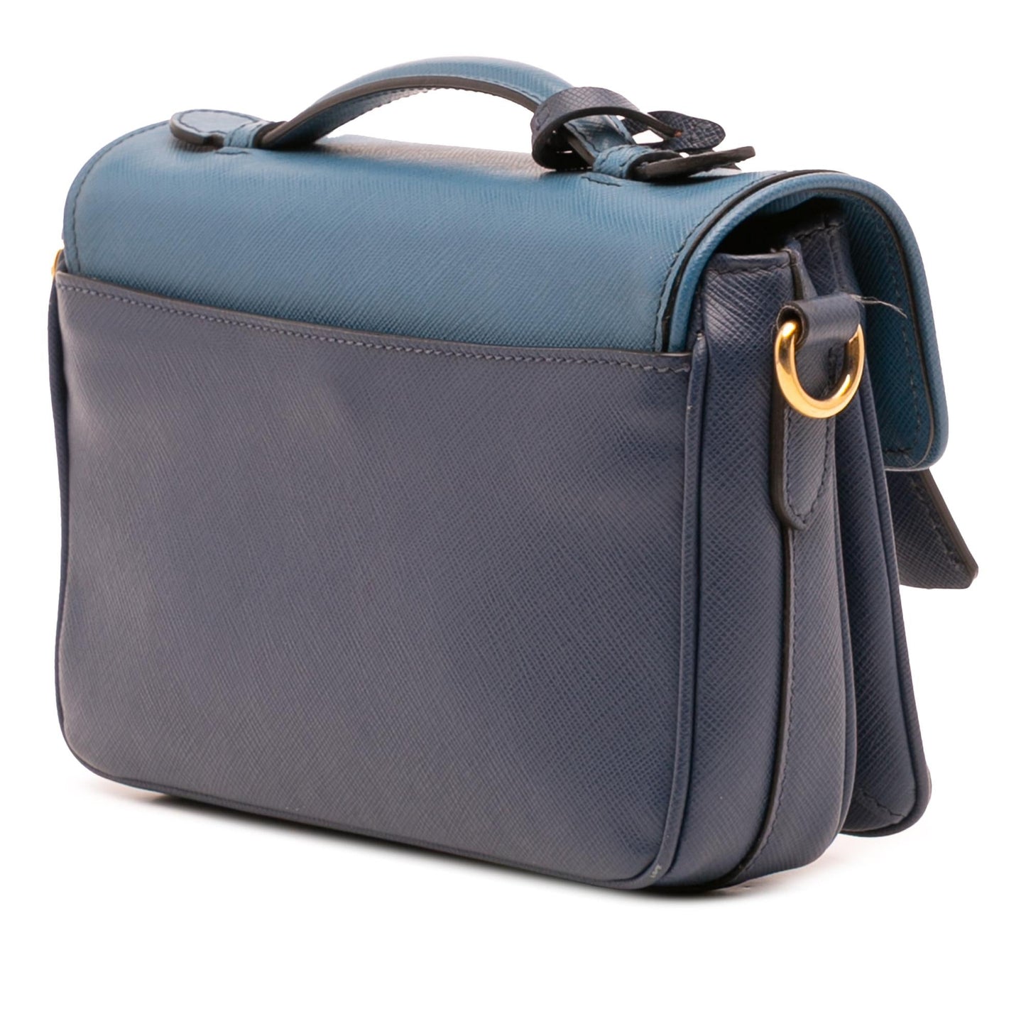 Prada Bicolor Saffiano Sound Lock Satchel