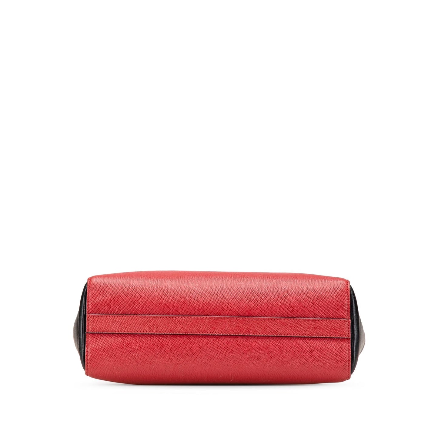 Prada Bicolor Soft Calf Trimmed Saffiano Satchel