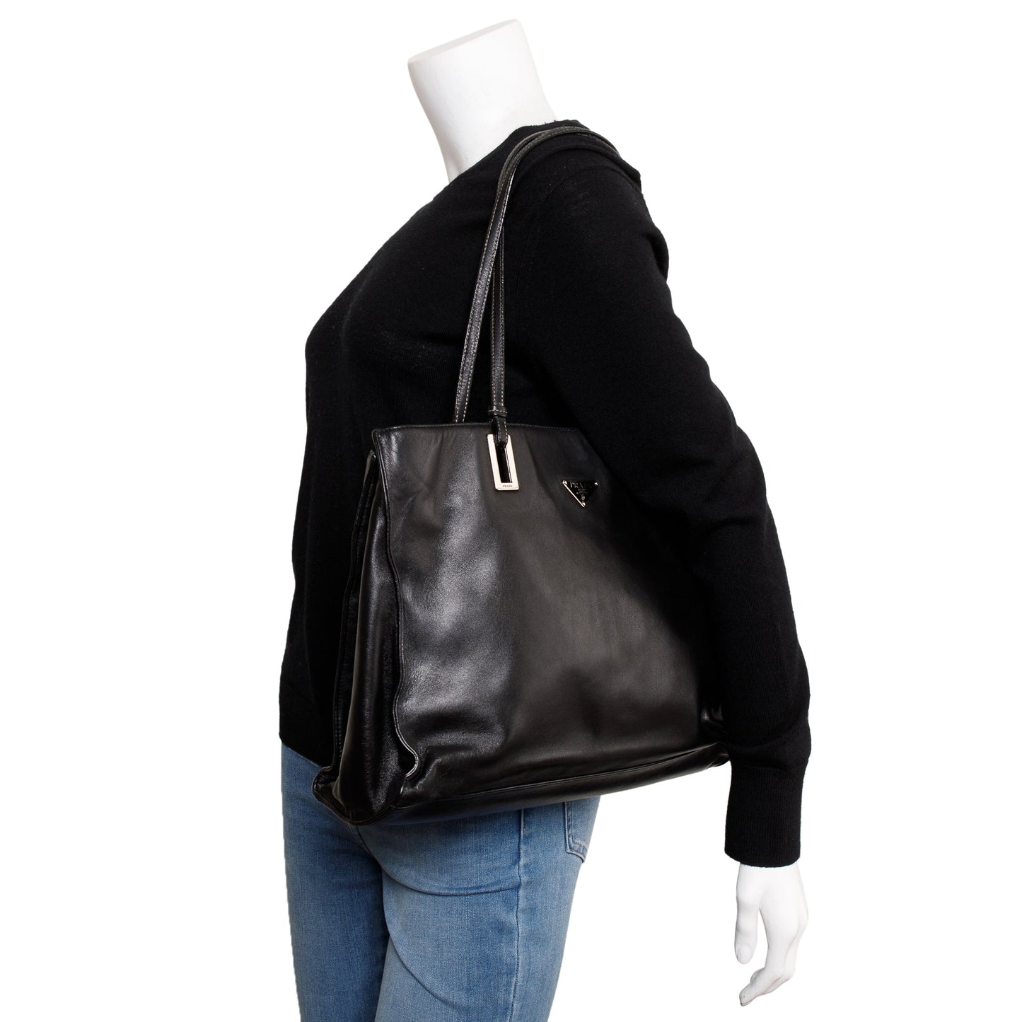 Prada Black Nappa Acciaio Tote