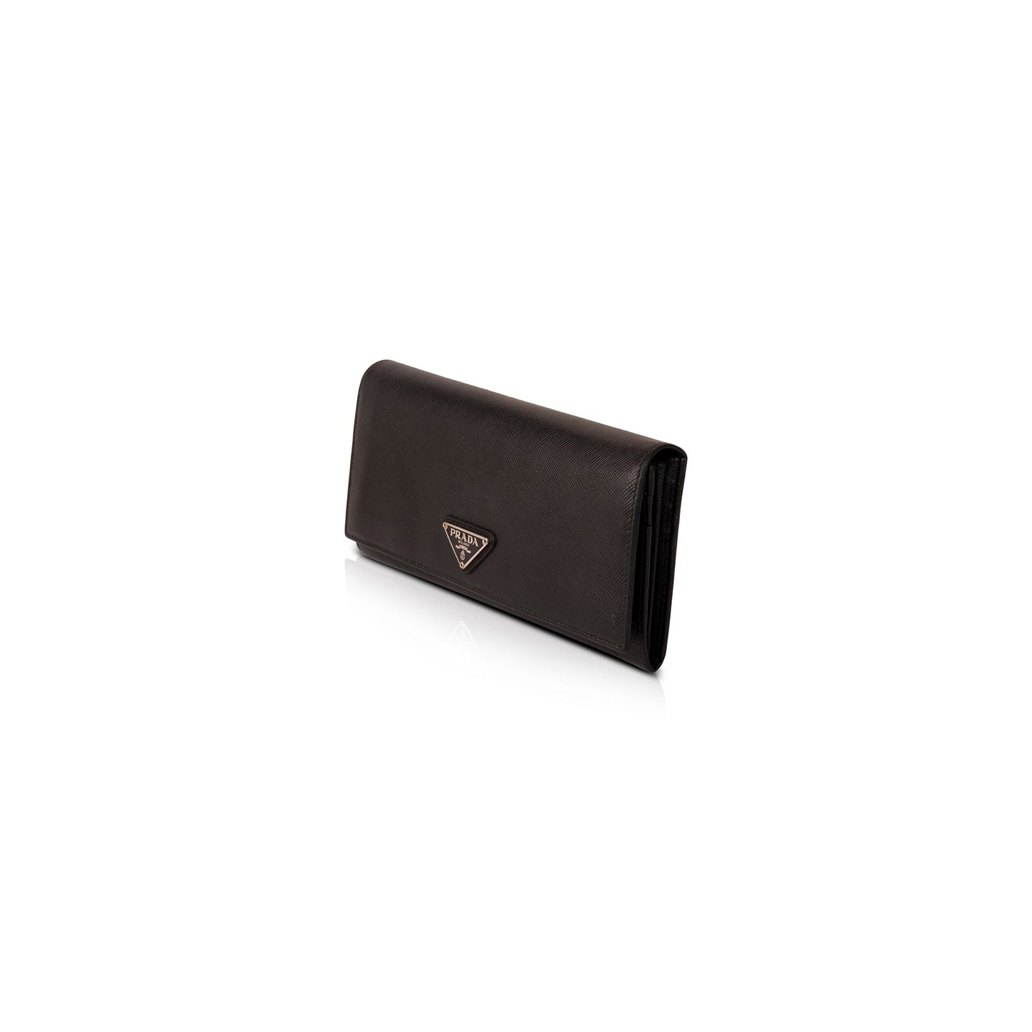Prada Black Saffiano Continental Wallet