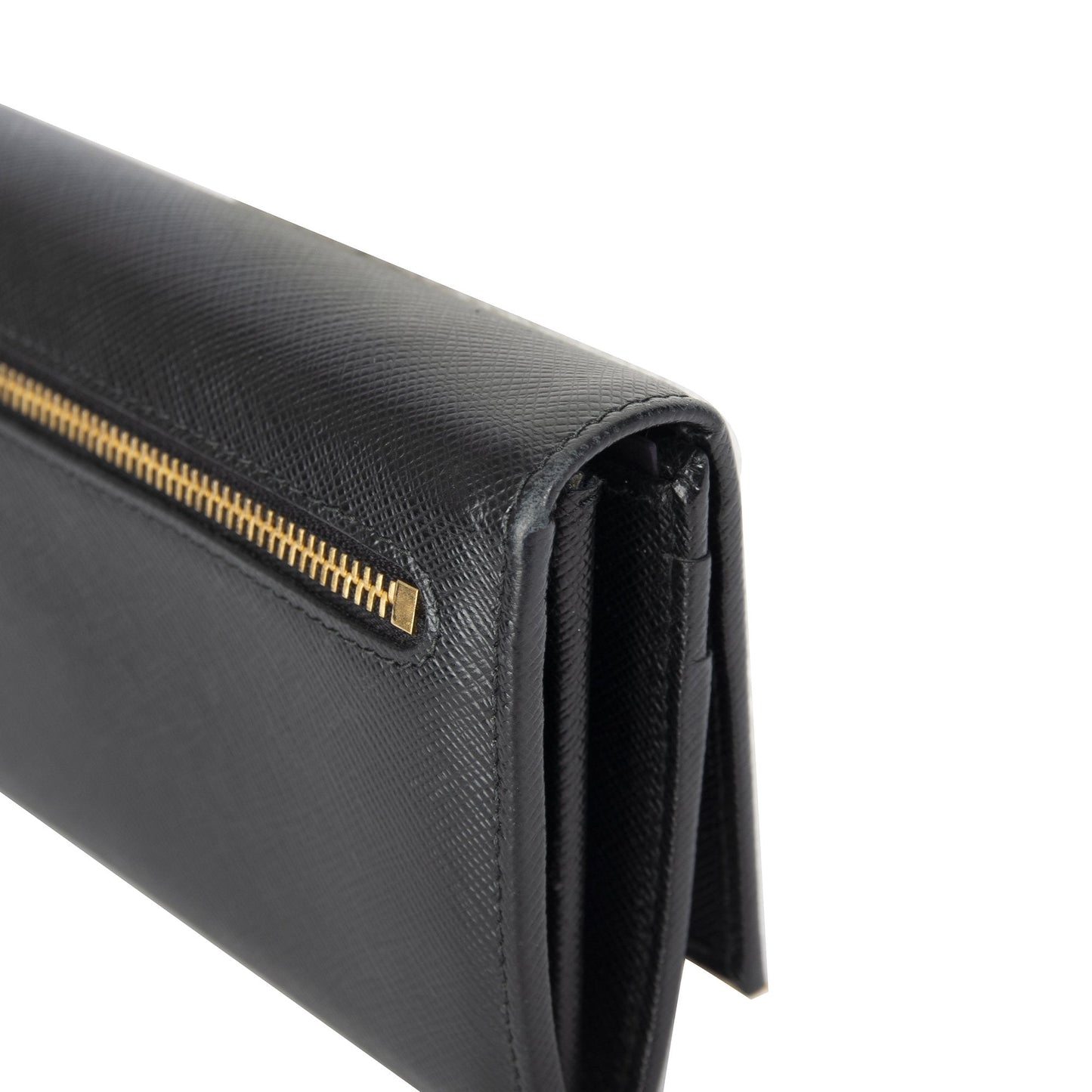 Prada Black Saffiano Continental Wallet
