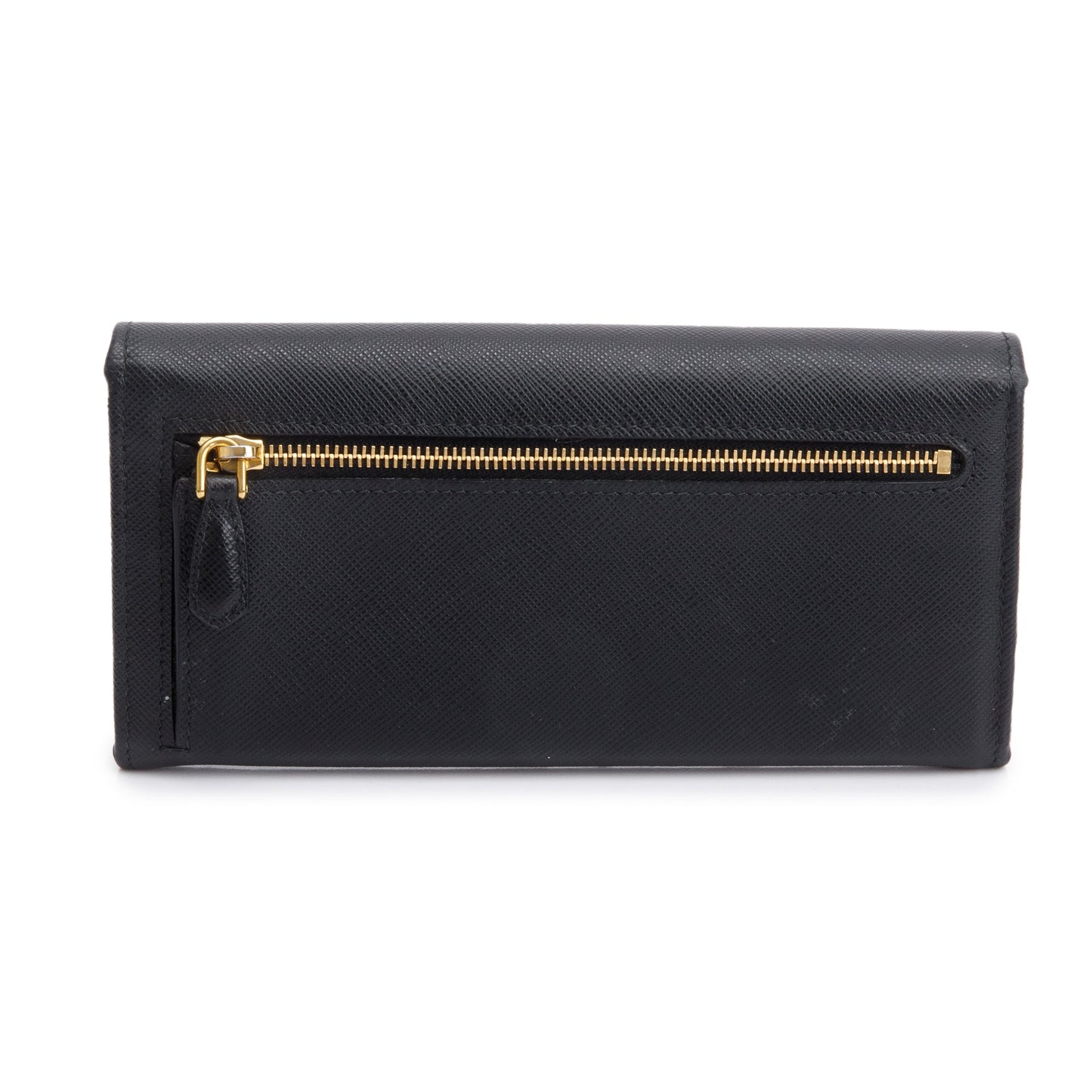 Prada Black Saffiano Leather Continental Wallet