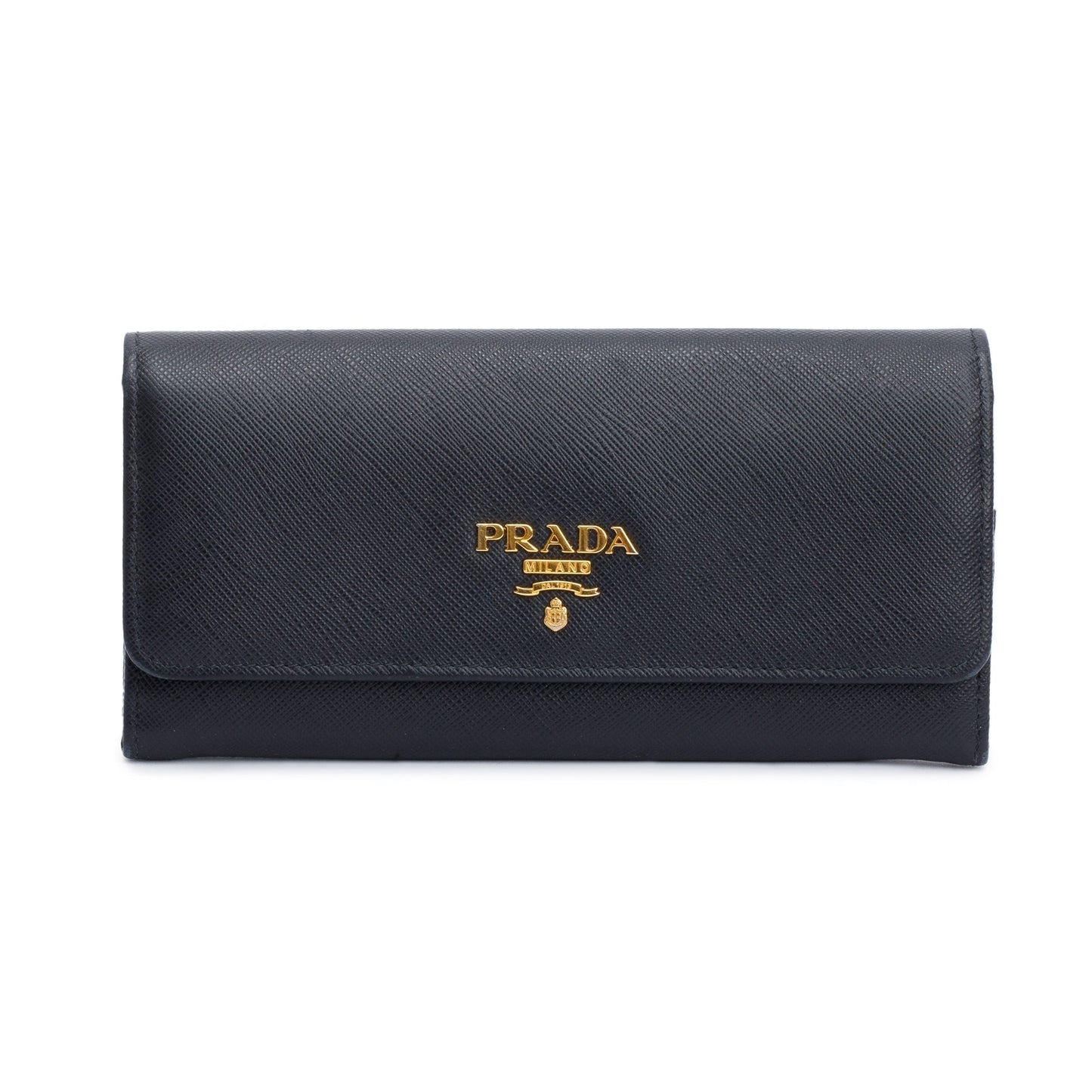 Prada Black Saffiano Leather Continental Wallet