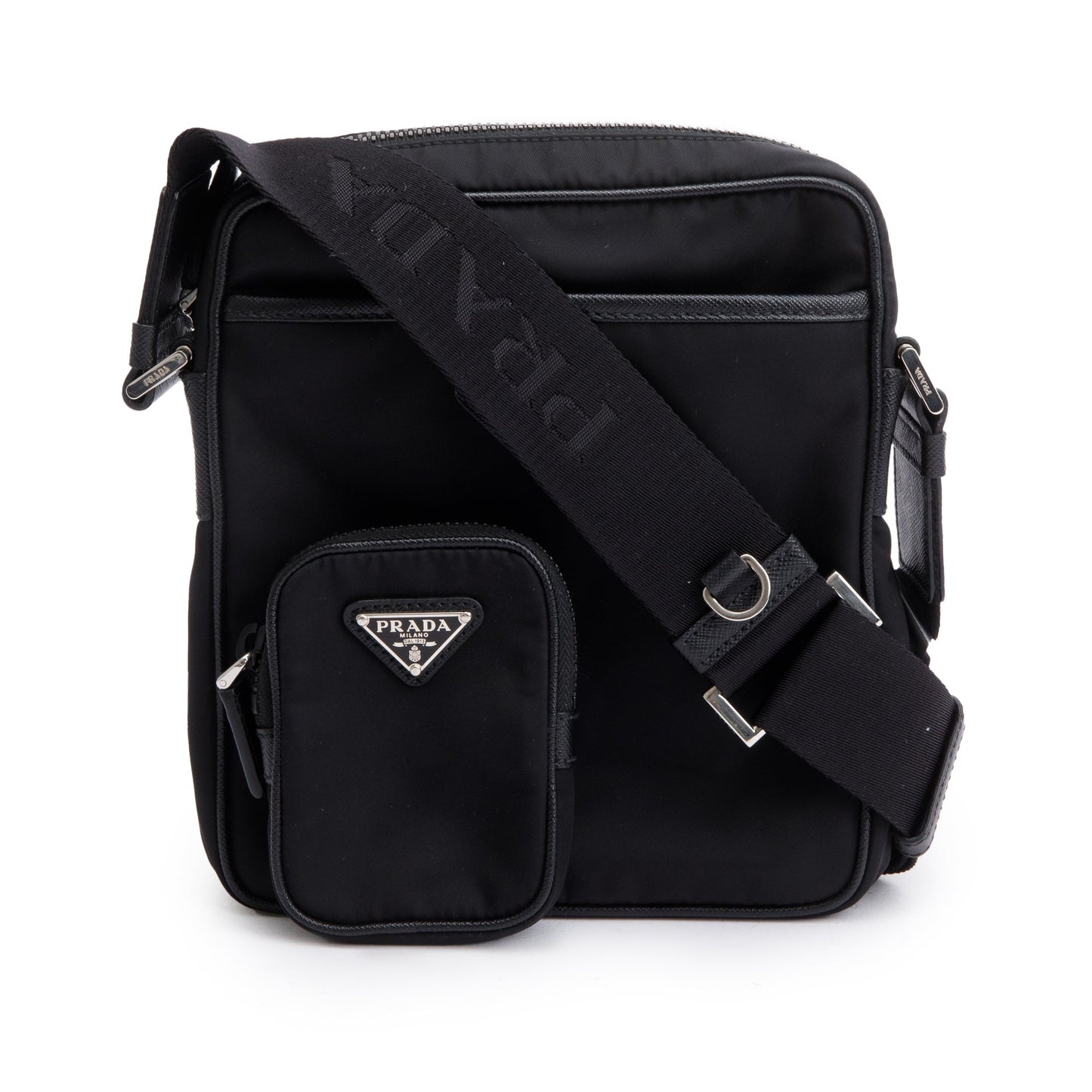 Prada Black Saffiano Re-Nylon Crossbody Bag