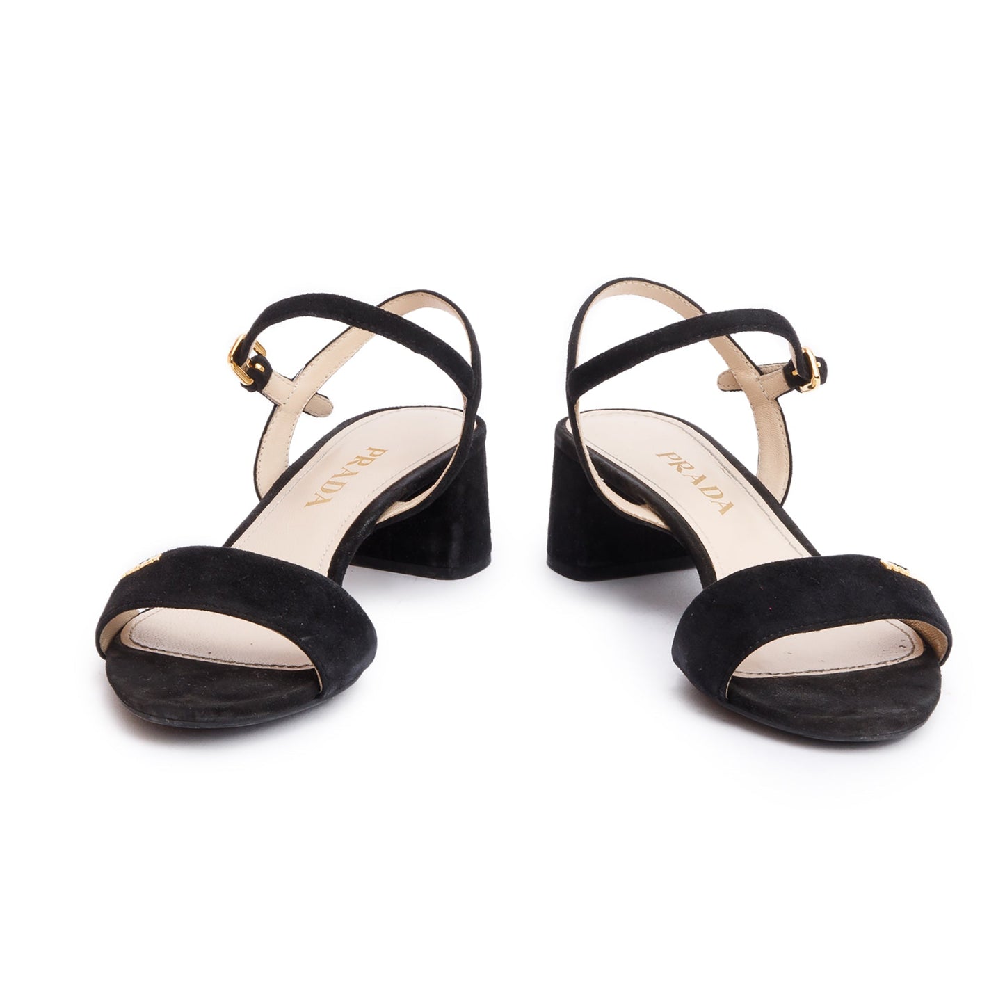 Prada Black Suede Sling Back Sandals, Size 36