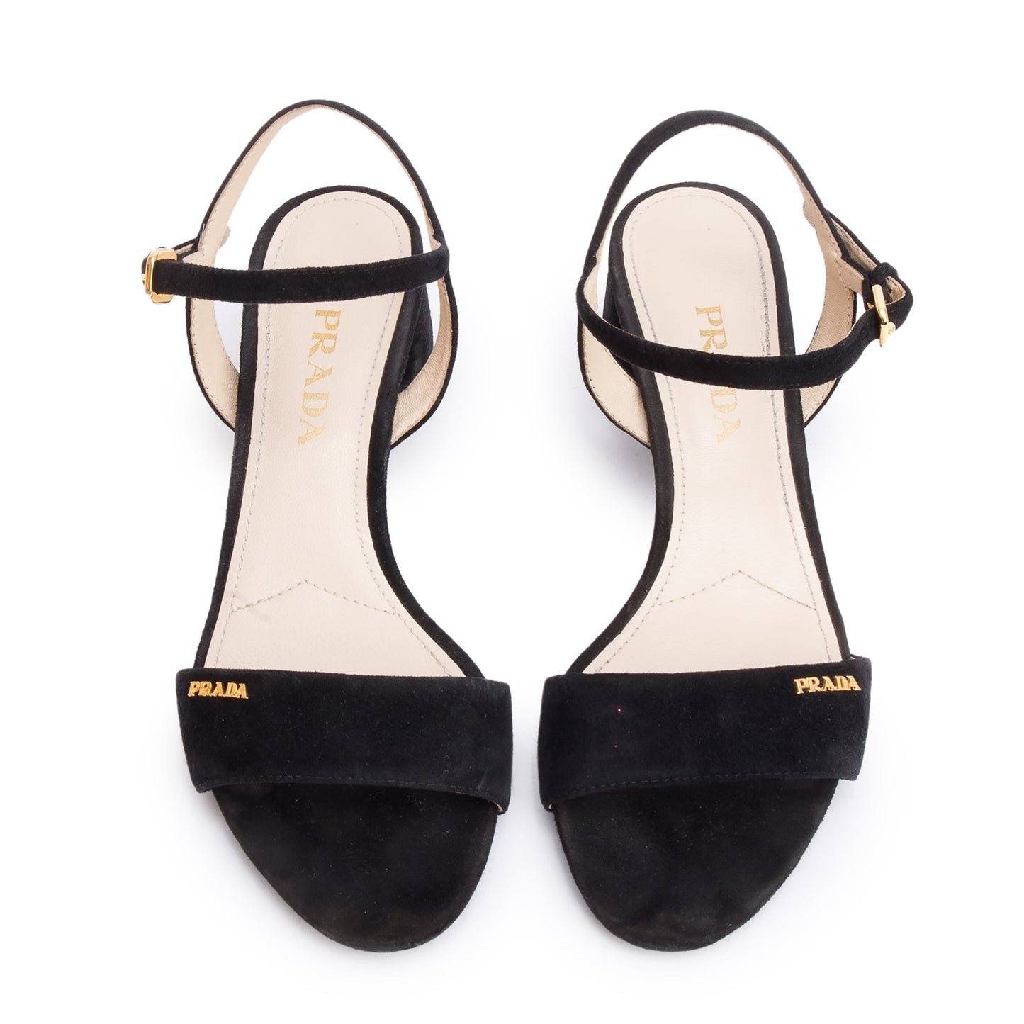 Prada Black Suede Sling Back Sandals, Size 36