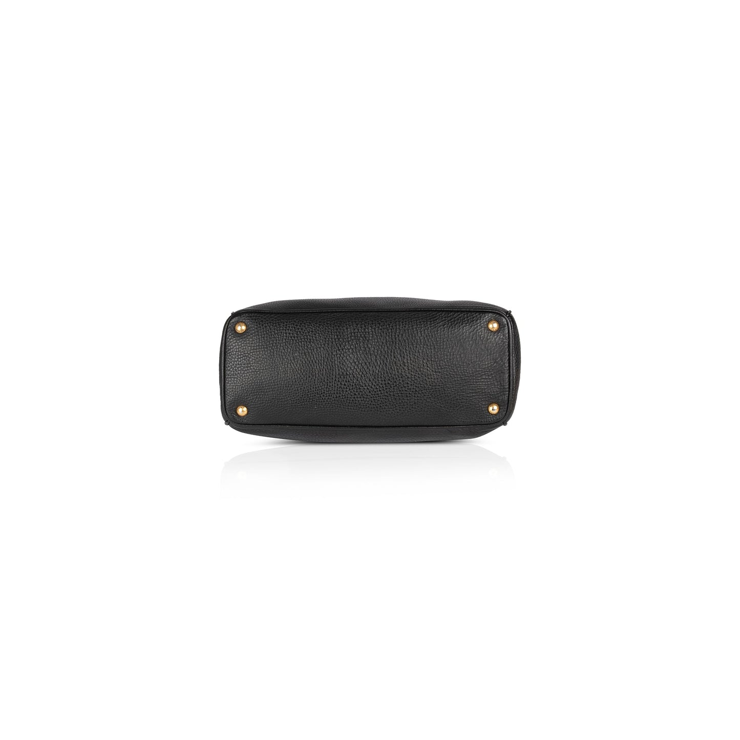 Prada Black Vitello Daino Double Zip Tote