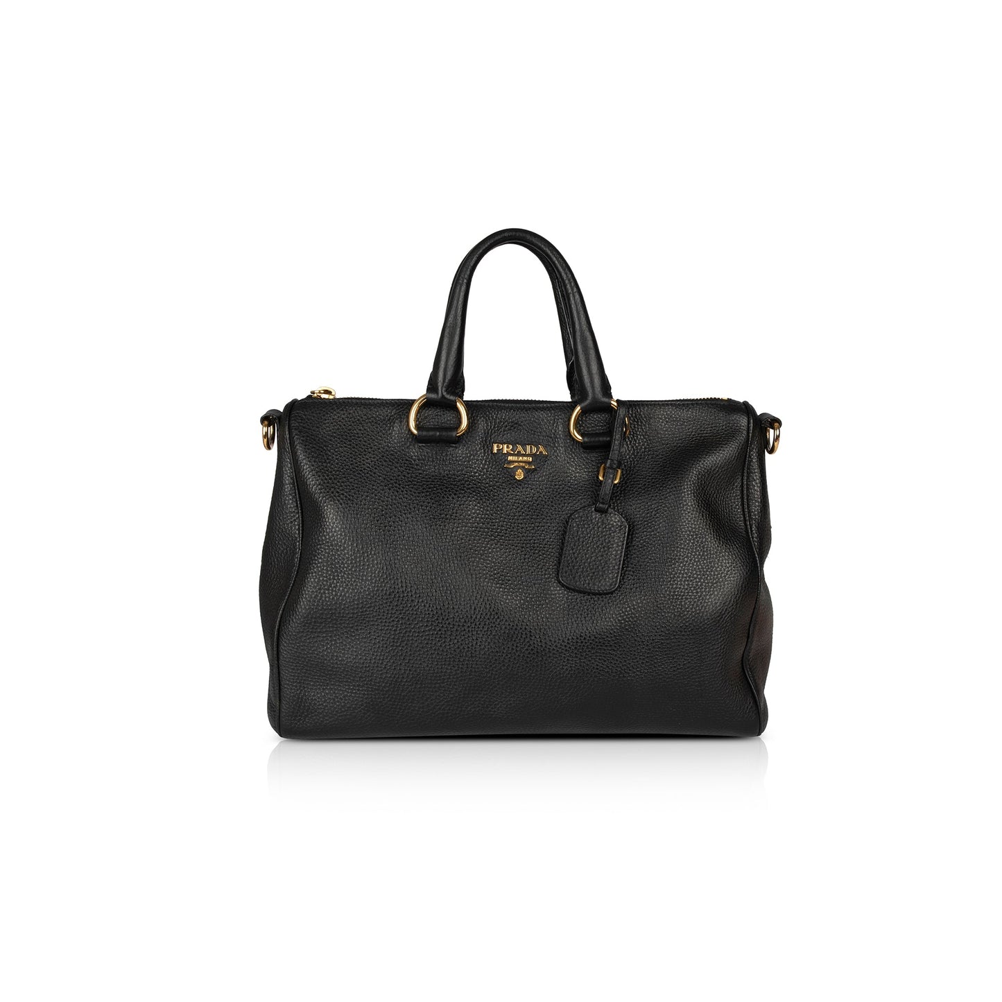 Prada Black Vitello Daino Tote