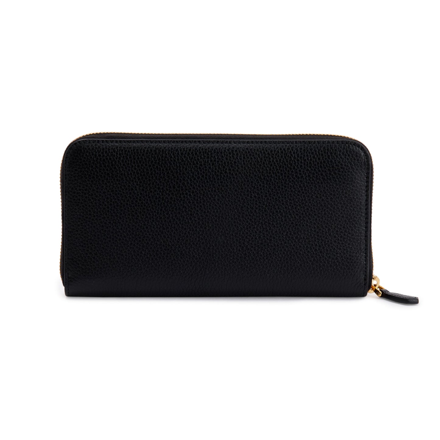 Prada Black Vitello Daino Zip Around Wallet