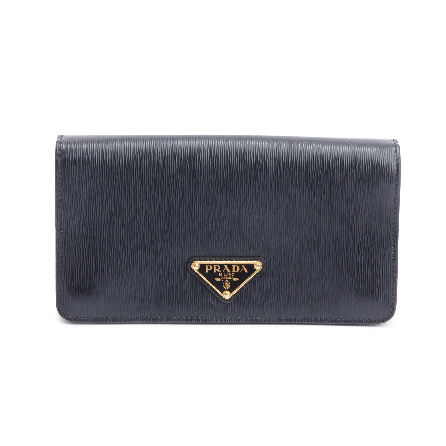 Prada Black Vitello Move Wallet on Chain