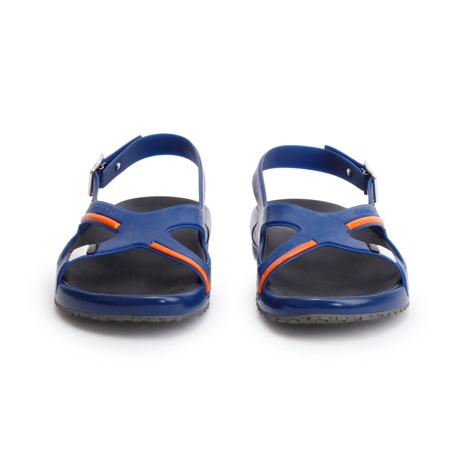 Prada Blue Rubber Sling Back Sandals, Size 6