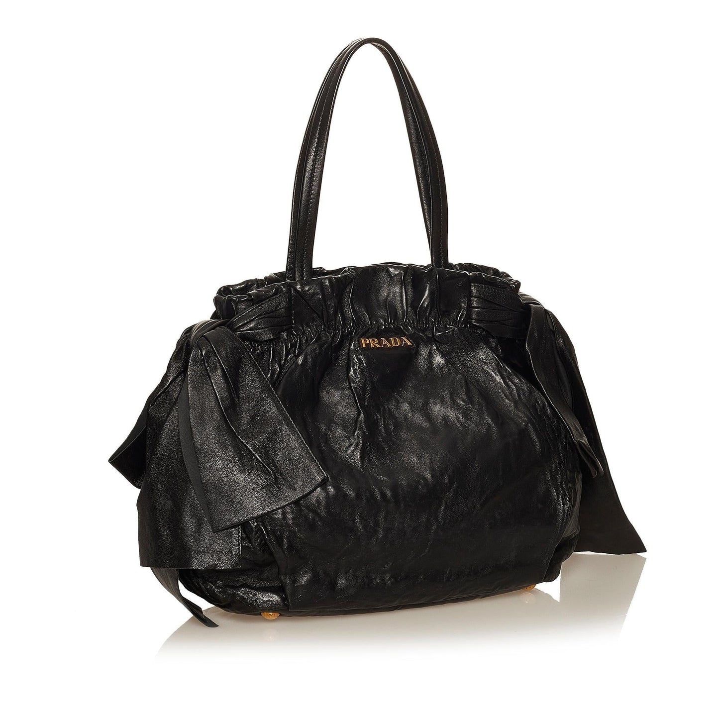 Prada Bow Lambskin Leather Shoulder Bag (SHG-29520)