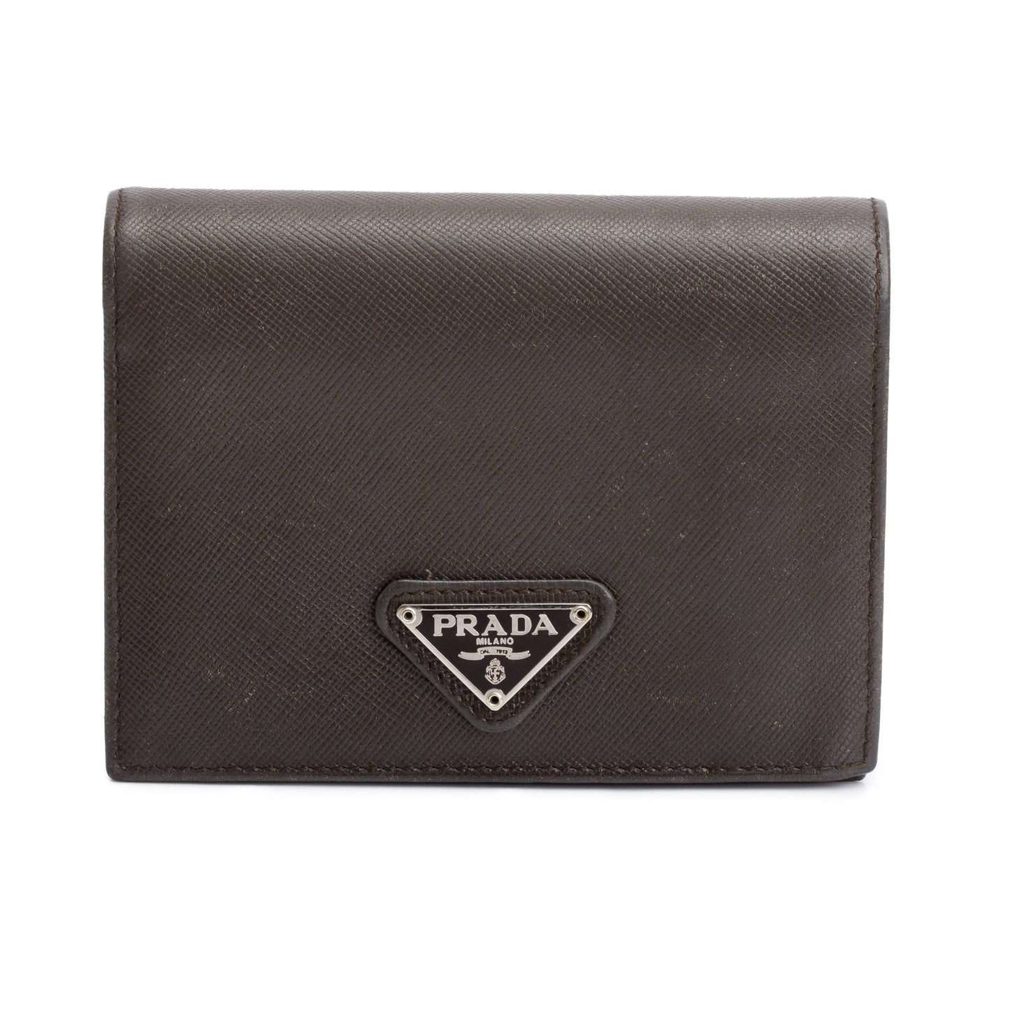 Prada Brown Saffiano Leather Bi-Fold Wallet