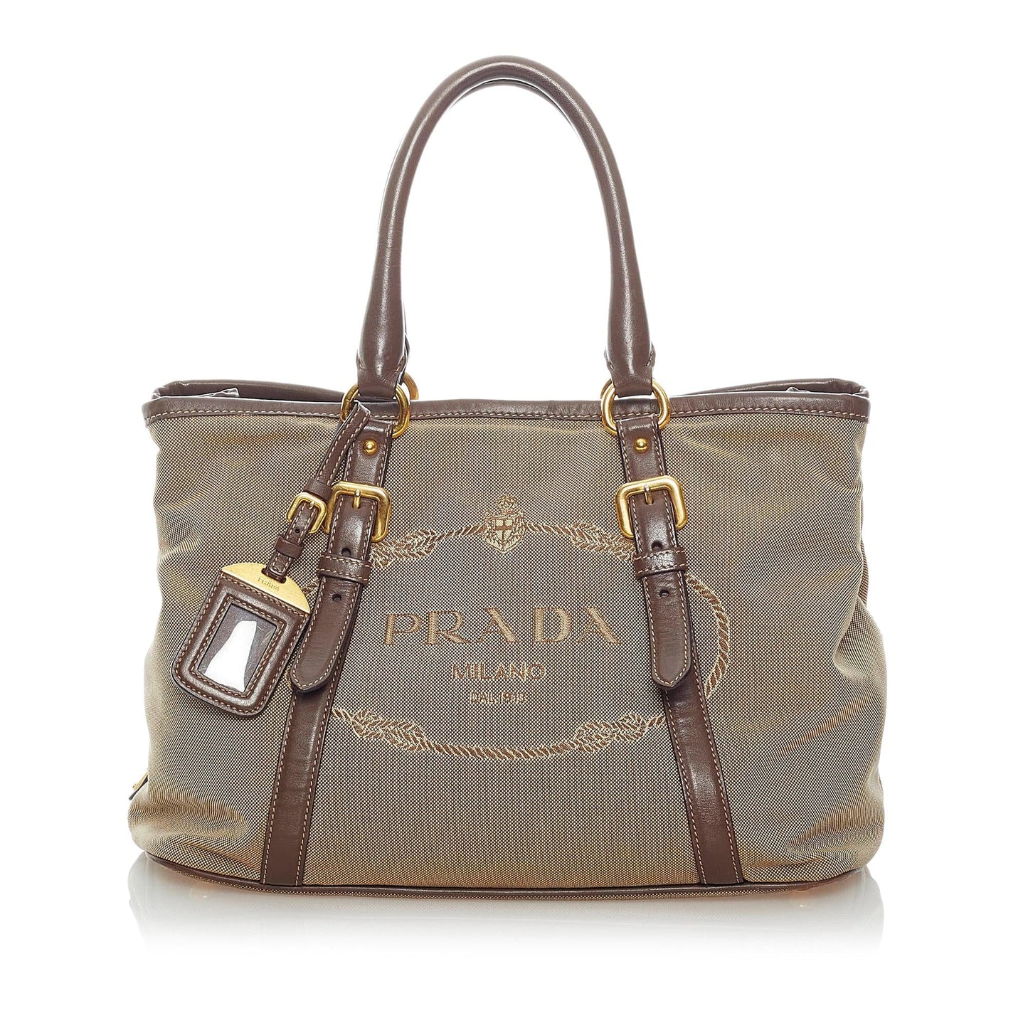Prada Canapa Logo Canvas Satchel (SHG-31615)