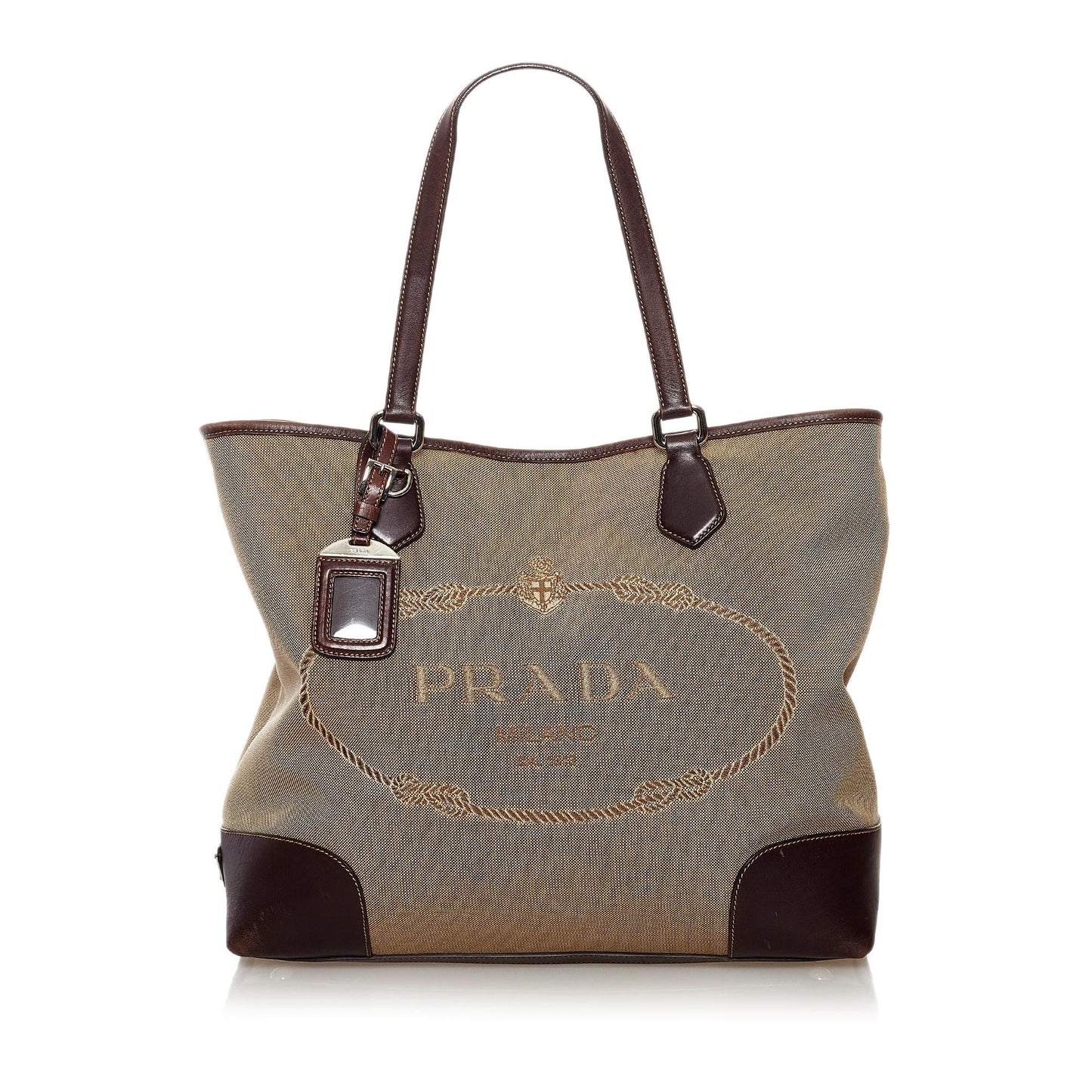 Prada Canapa Logo Canvas Satchel (SHG-32878)
