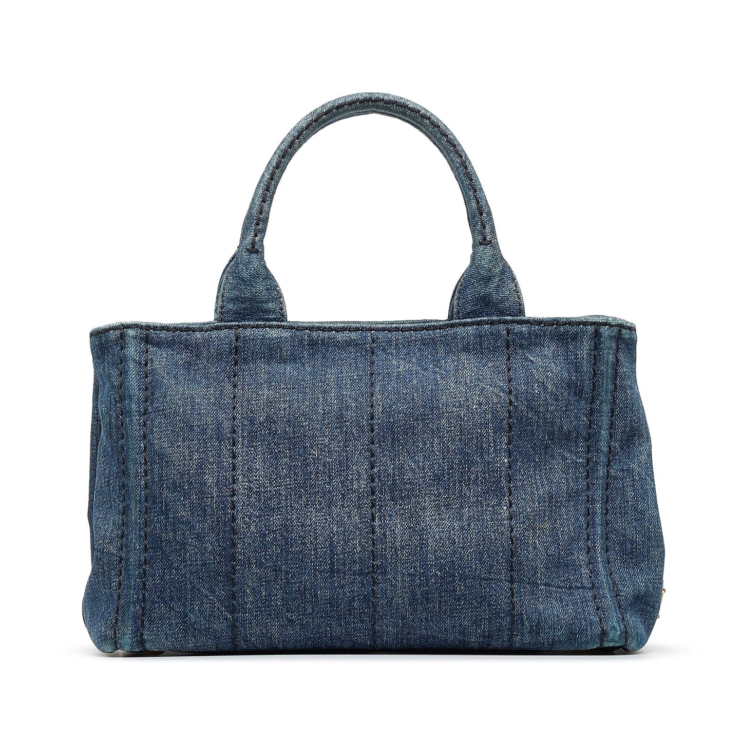 Prada Canapa Logo Denim Satchel (SHG-p3QUK4)