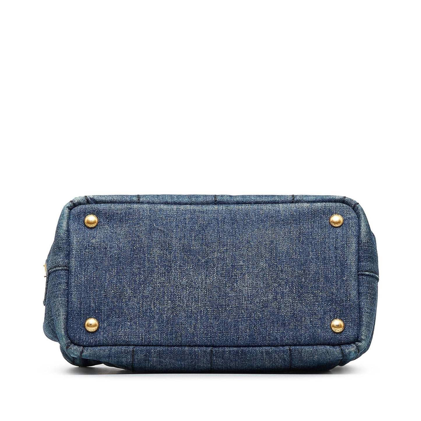 Prada Canapa Logo Denim Satchel (SHG-p3QUK4)