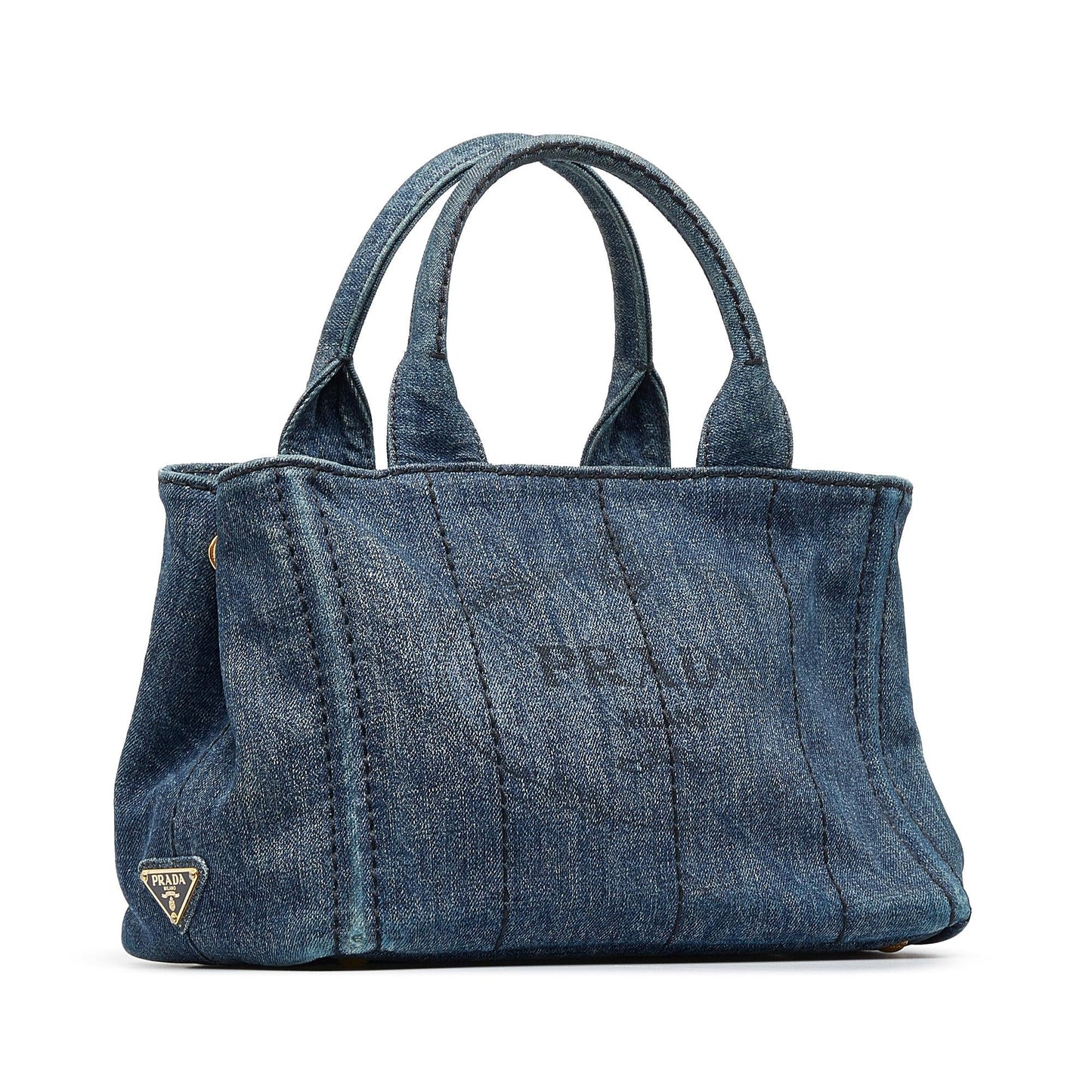 Prada Canapa Logo Denim Satchel (SHG-p3QUK4)