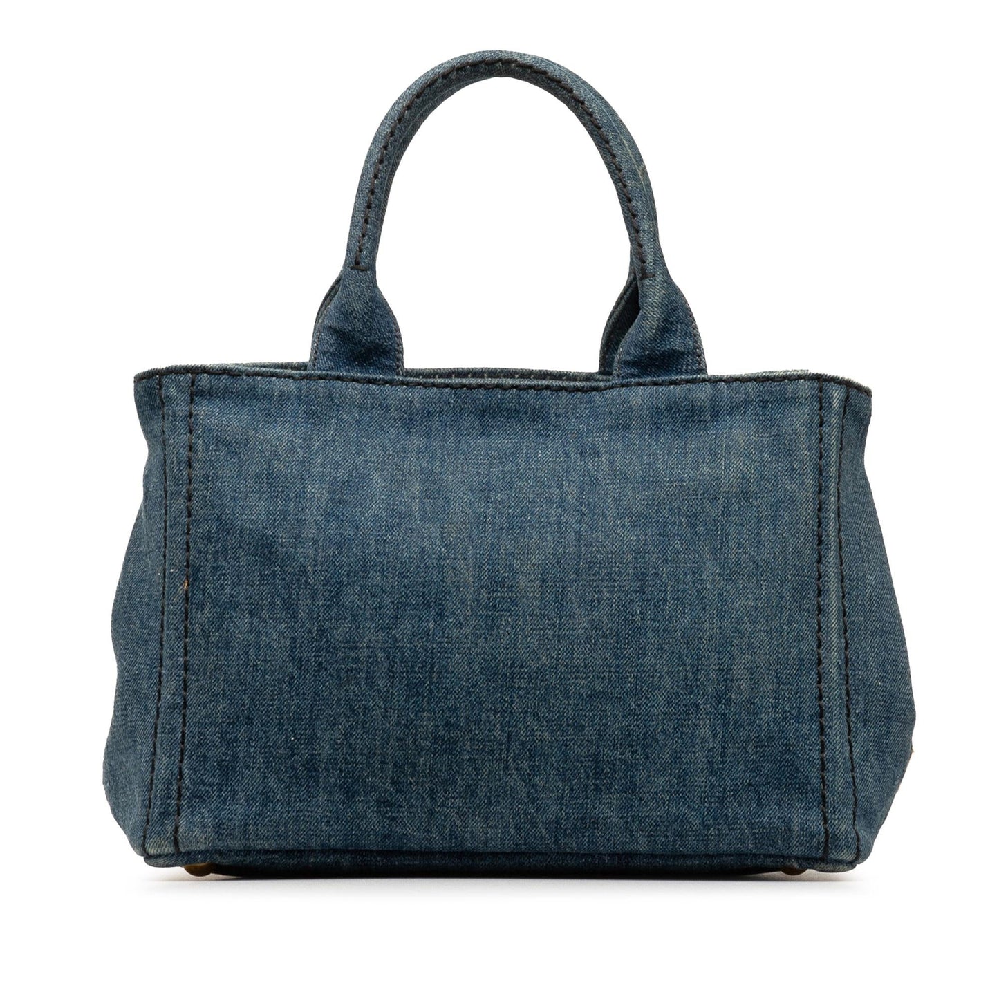 Prada Canapa Logo Denim Satchel (SHG-ozrUBR)