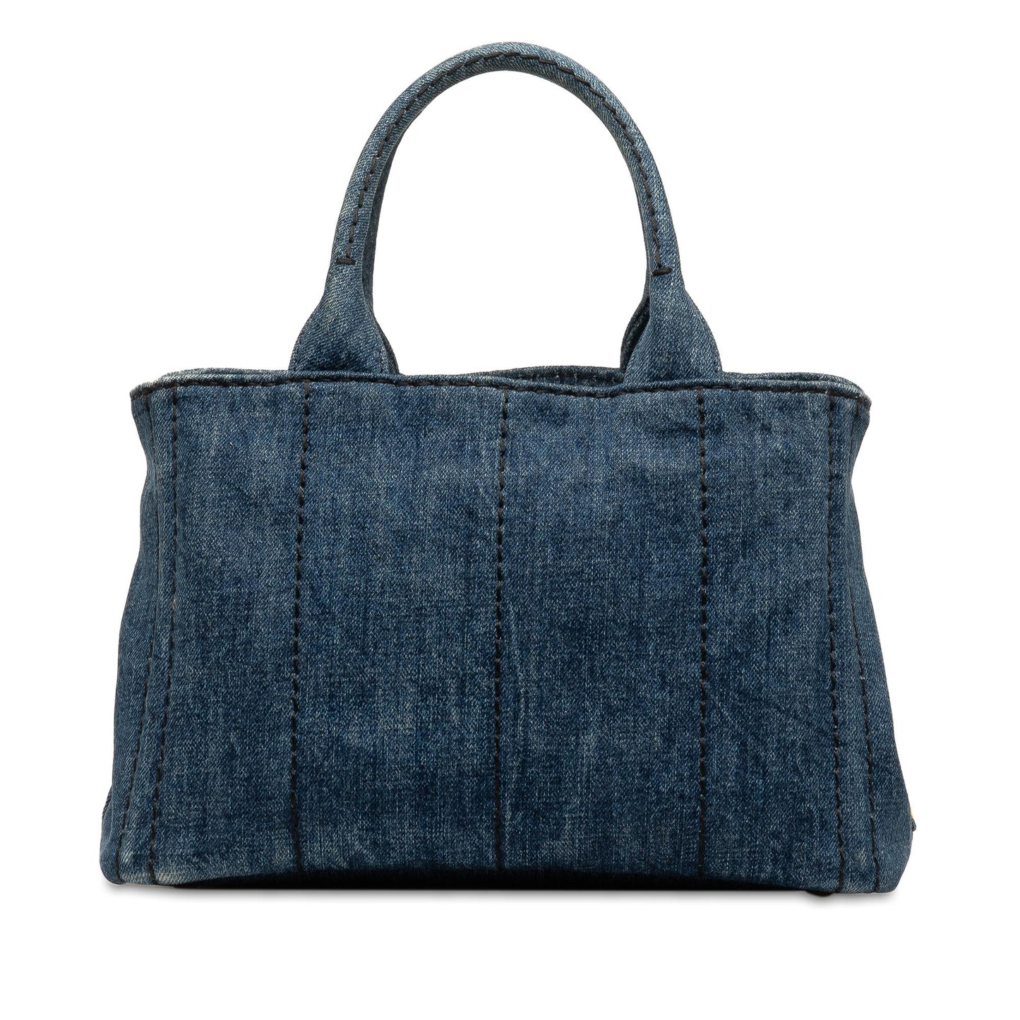 Prada Canapa Logo Denim Satchel (SHG-RetVcF)