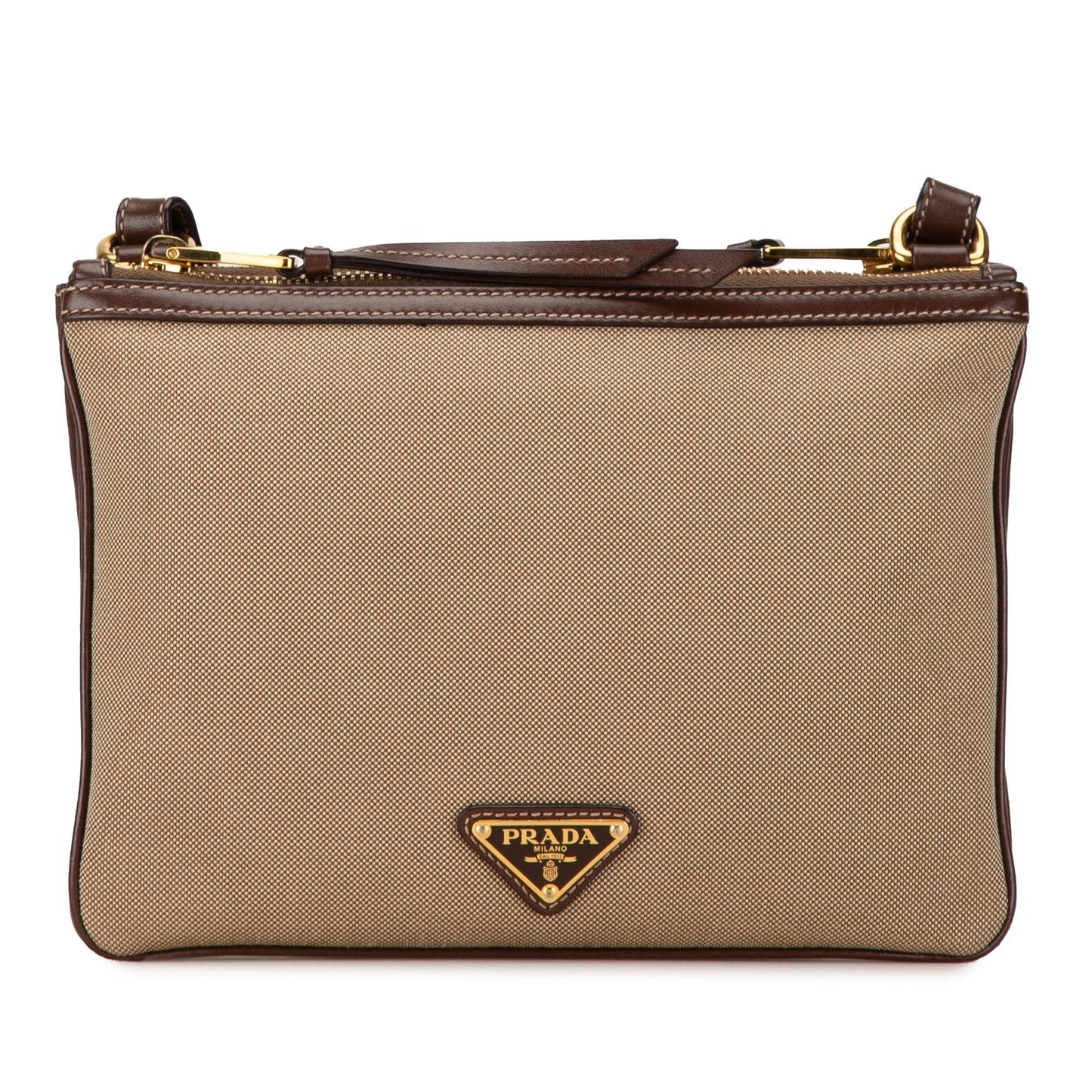 Prada Canapa Logo Double Zip Crossbody (SHG-BKcQQA)