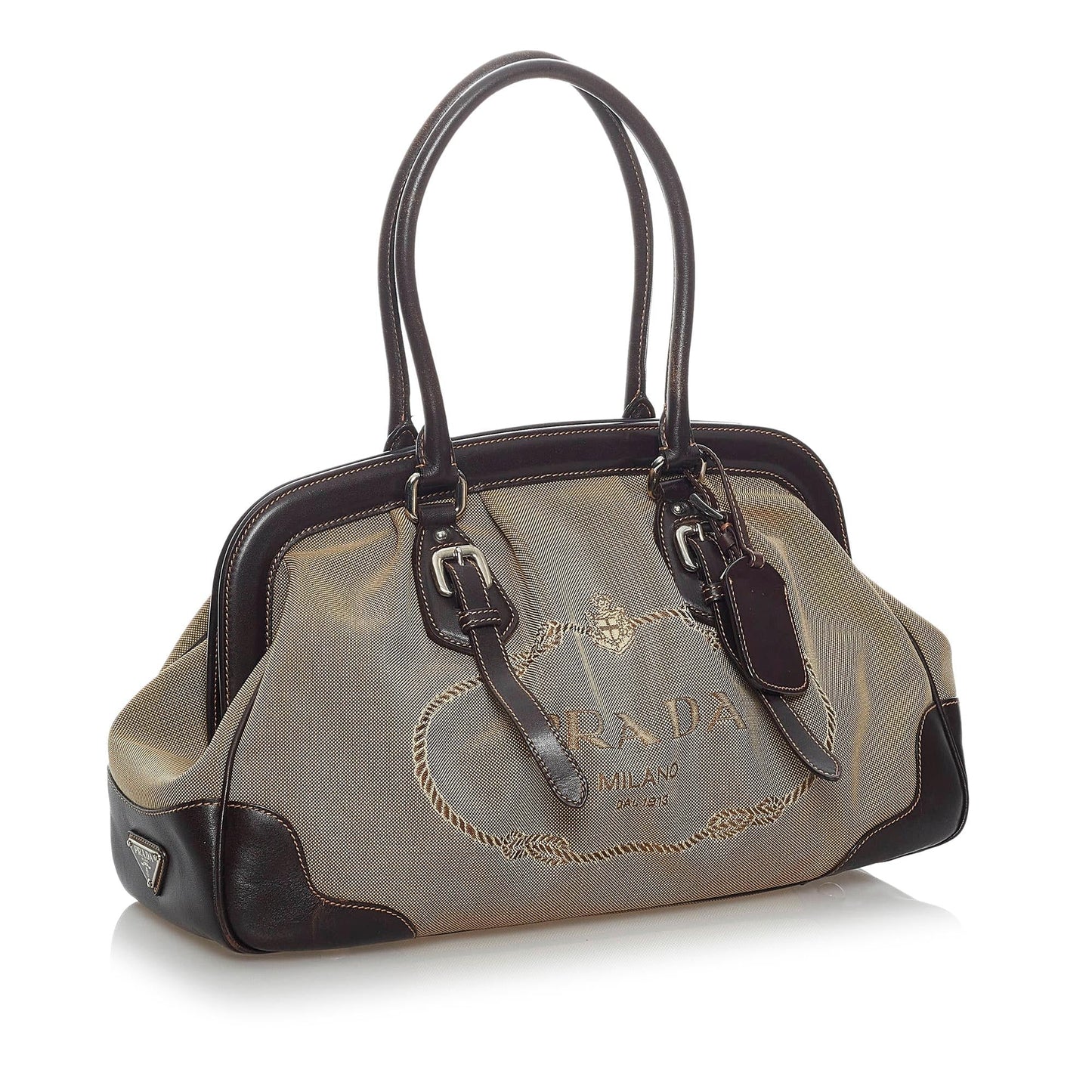 Prada Canapa Logo Frame Handbag (SHG-29755)