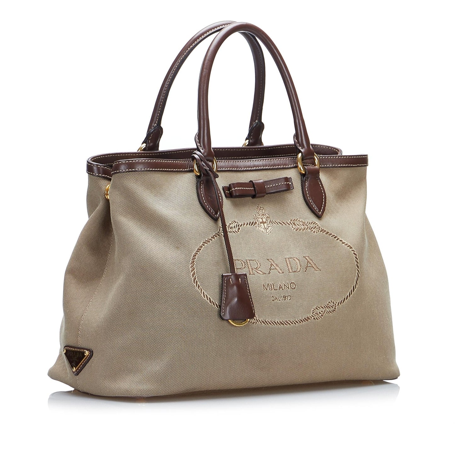 Prada Canapa Logo Satchel (SHG-iV35jz)