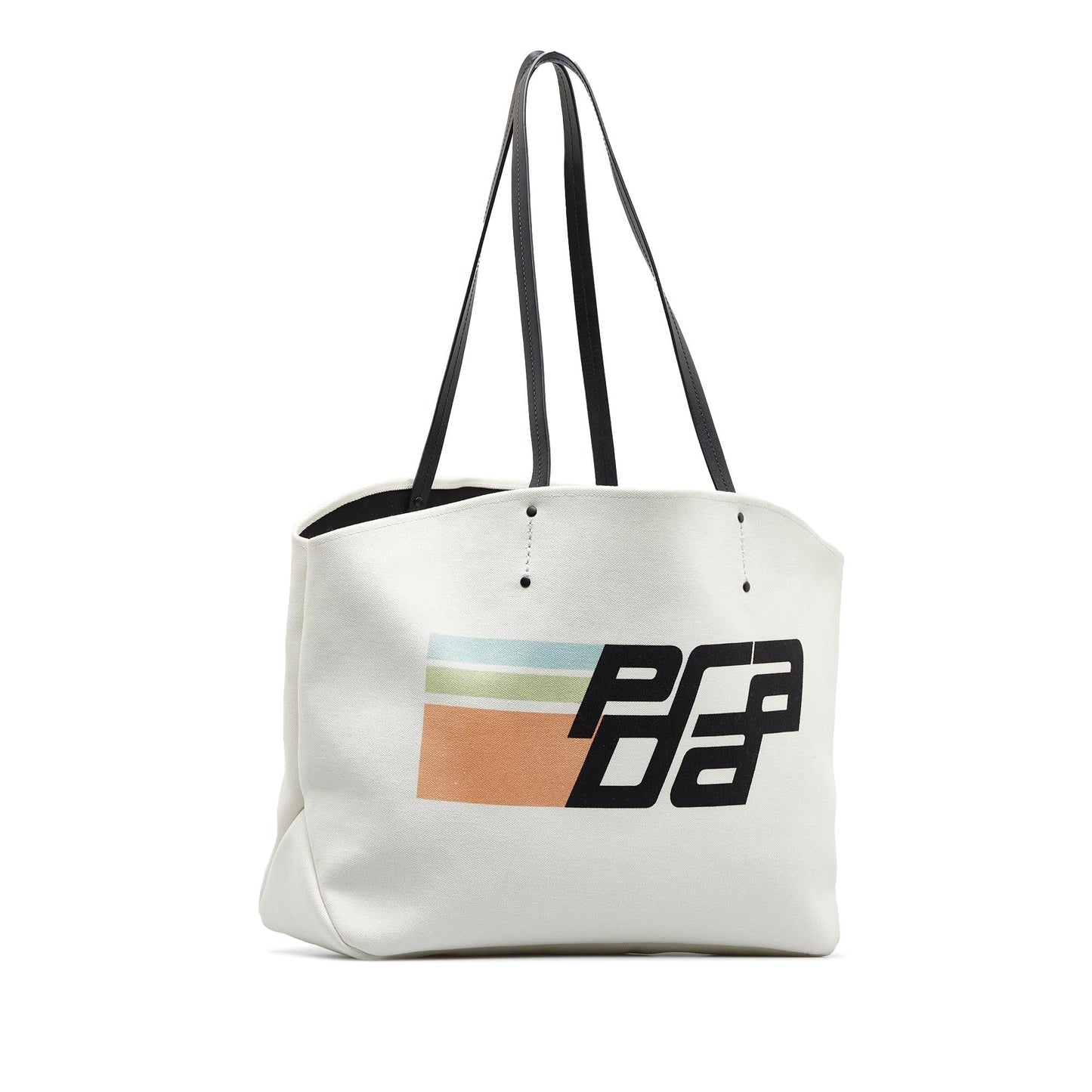 Prada Canapa Racing Logo Shopping Tote