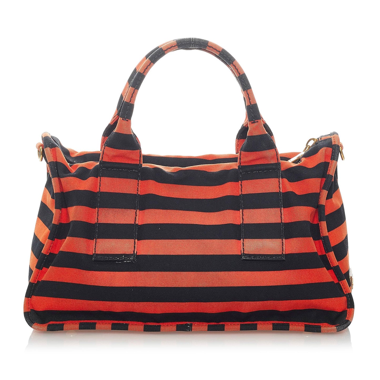 Prada Canapa Righe Canvas Satchel (SHG-4r4pXn)