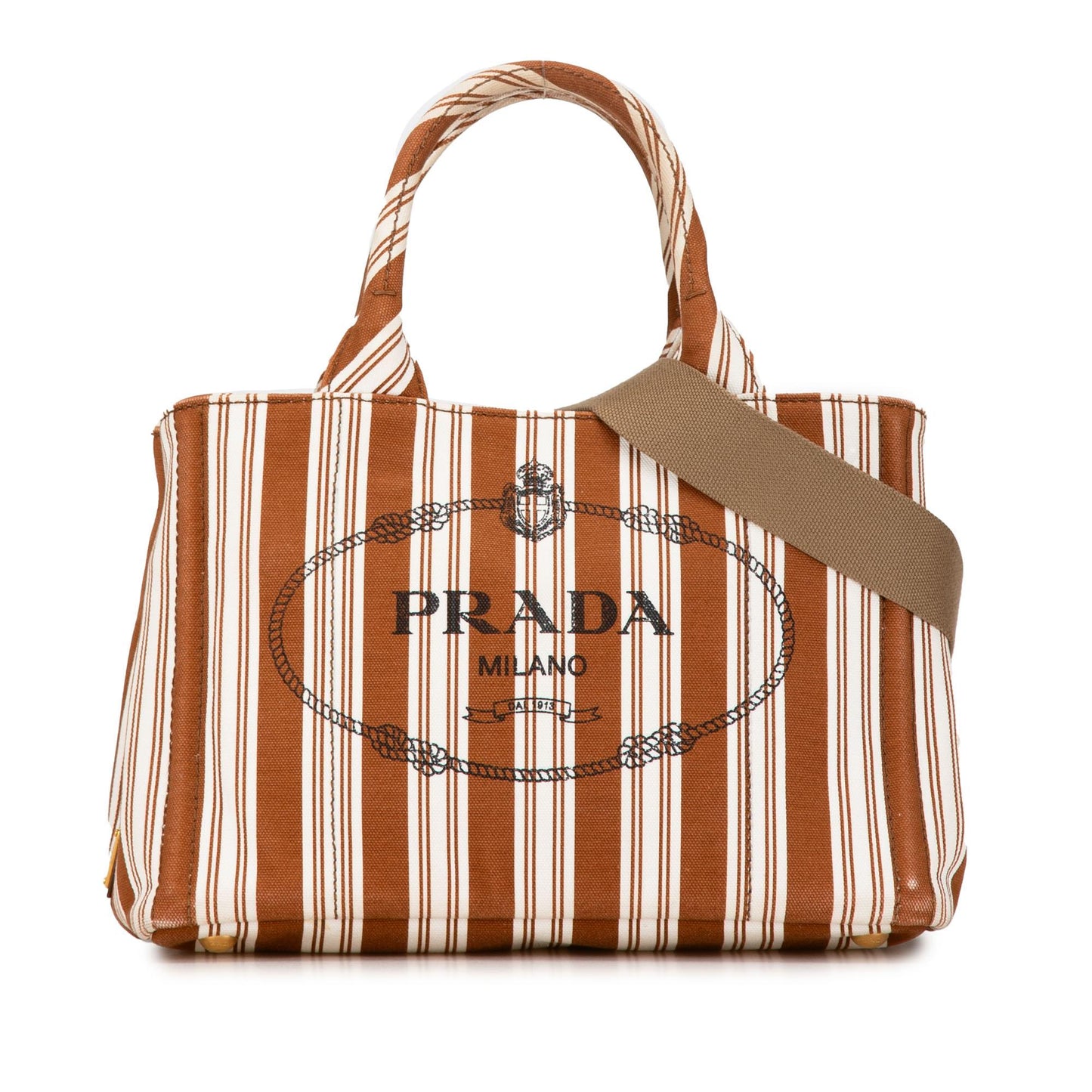 Prada Canapa Righe Logo Satchel (SHG-CSkoMx)