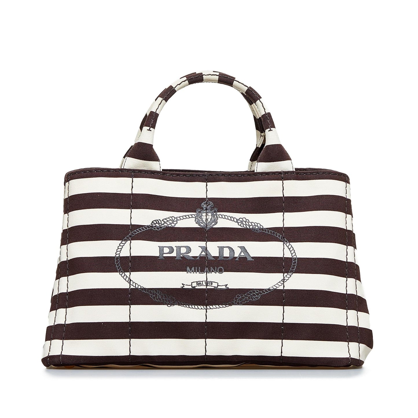 Prada Canapa Righe Satchel (SHG-GLNjBC)