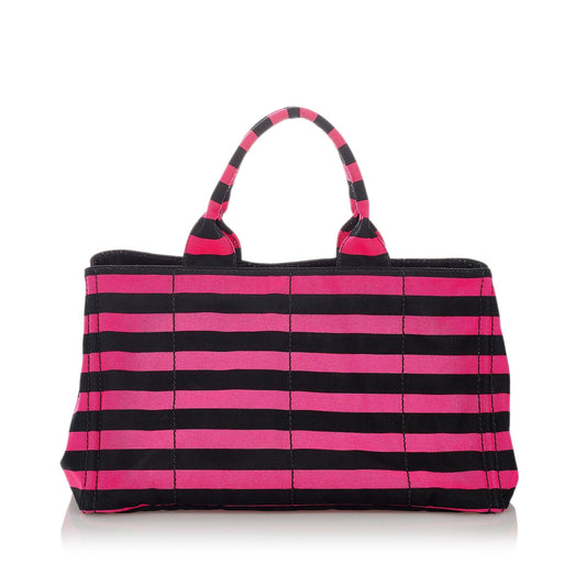 Prada Canapa Righe Stripe Tote Bag - Ewore Bags