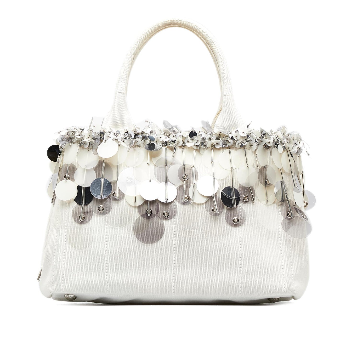 Prada Canapa Sequined Satchel (SHG-lPWszt)