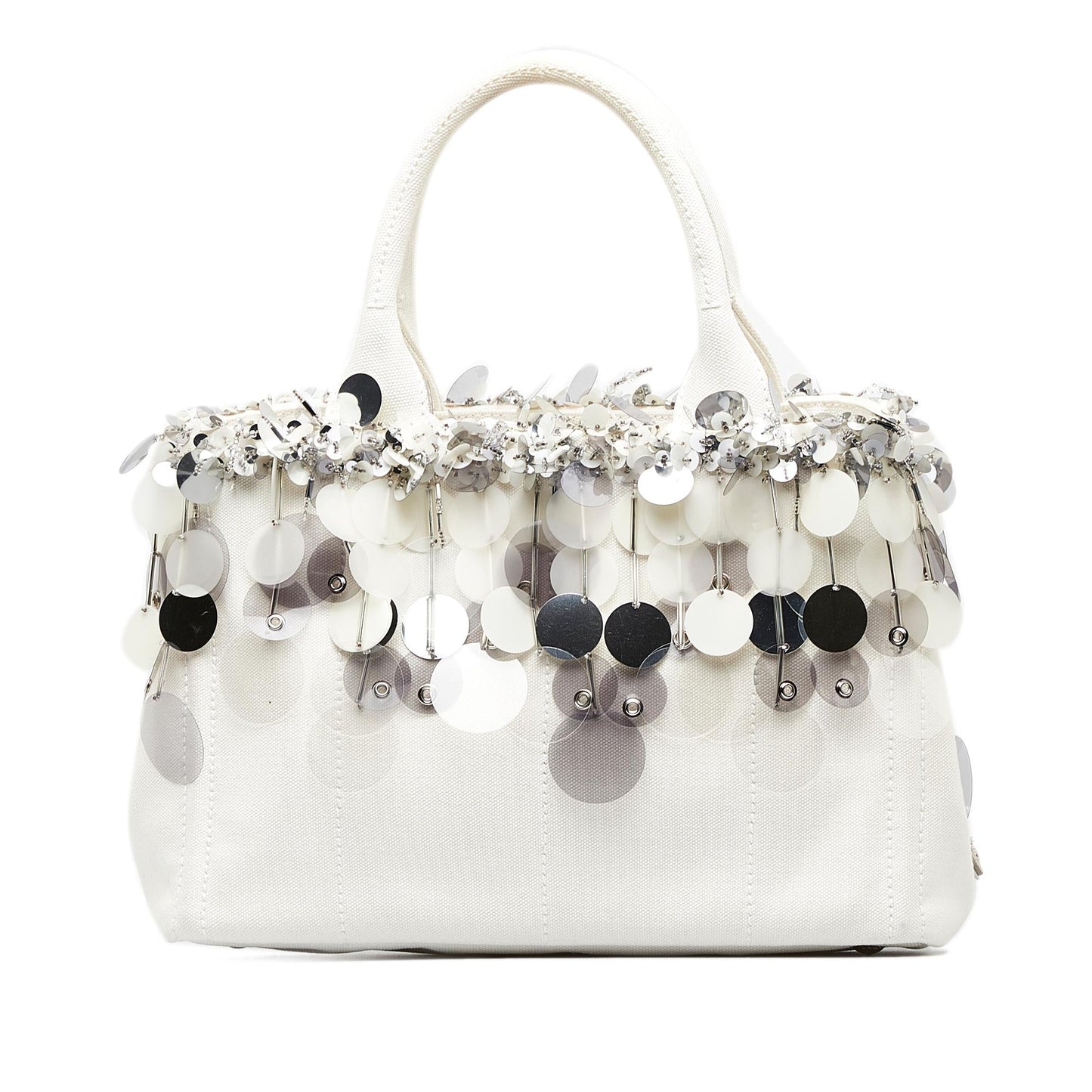 Prada Canapa Sequined Satchel (SHG-lPWszt)