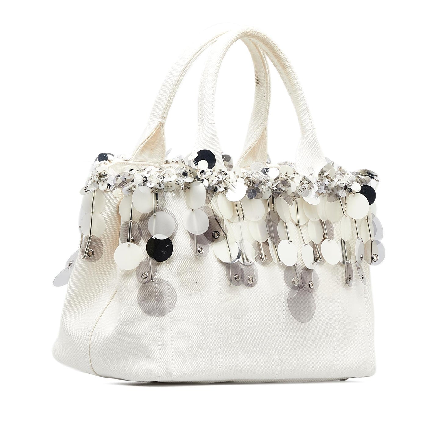 Prada Canapa Sequined Satchel (SHG-lPWszt)