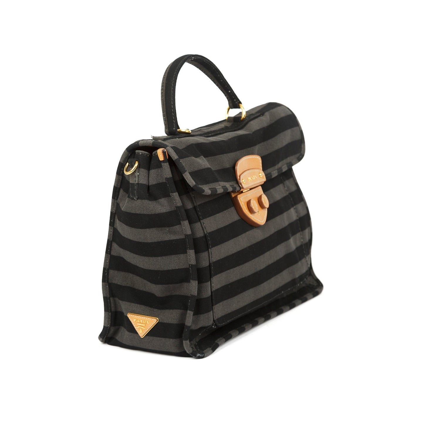 Prada Canapa Stripe Messenger Bag