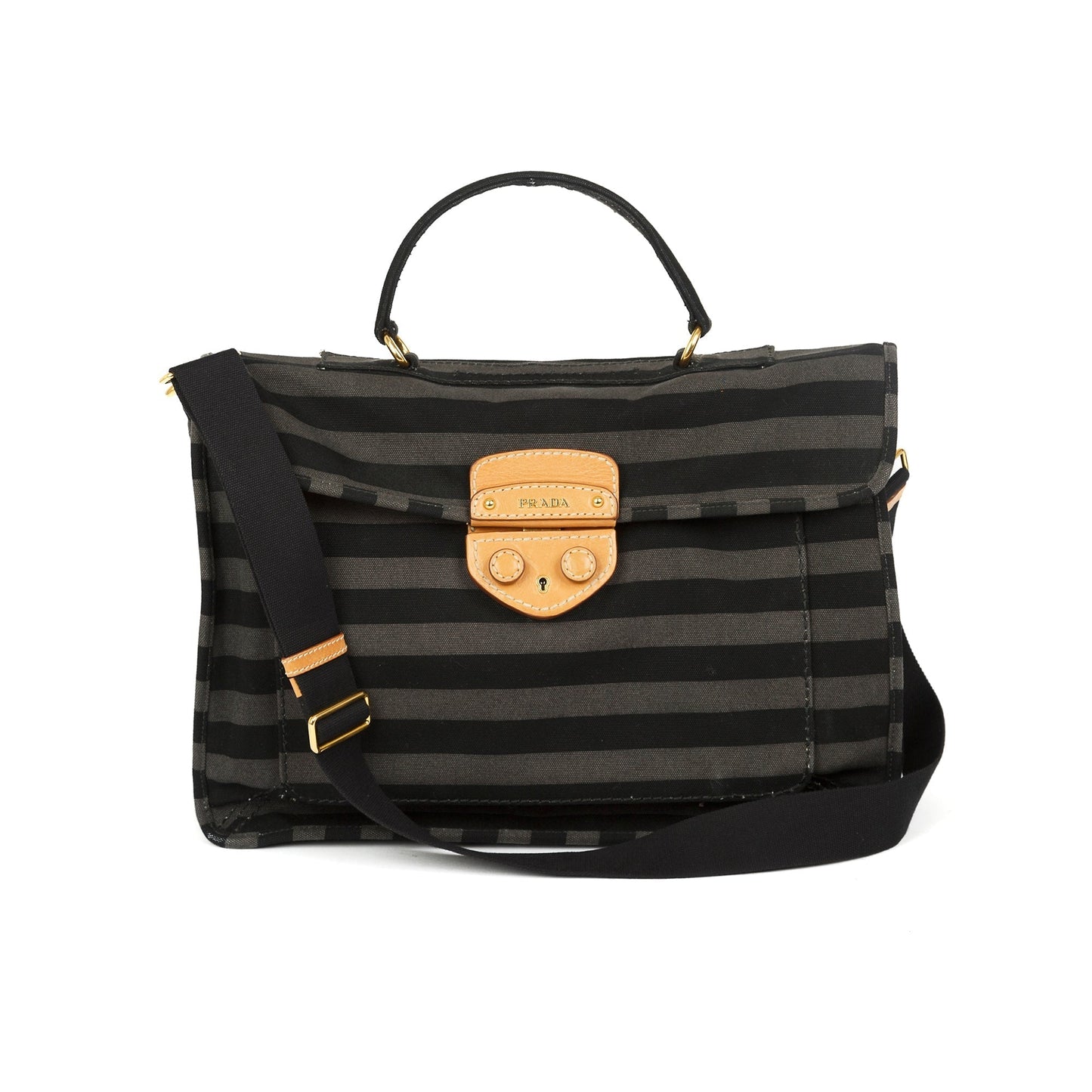 Prada Canapa Stripe Messenger Bag
