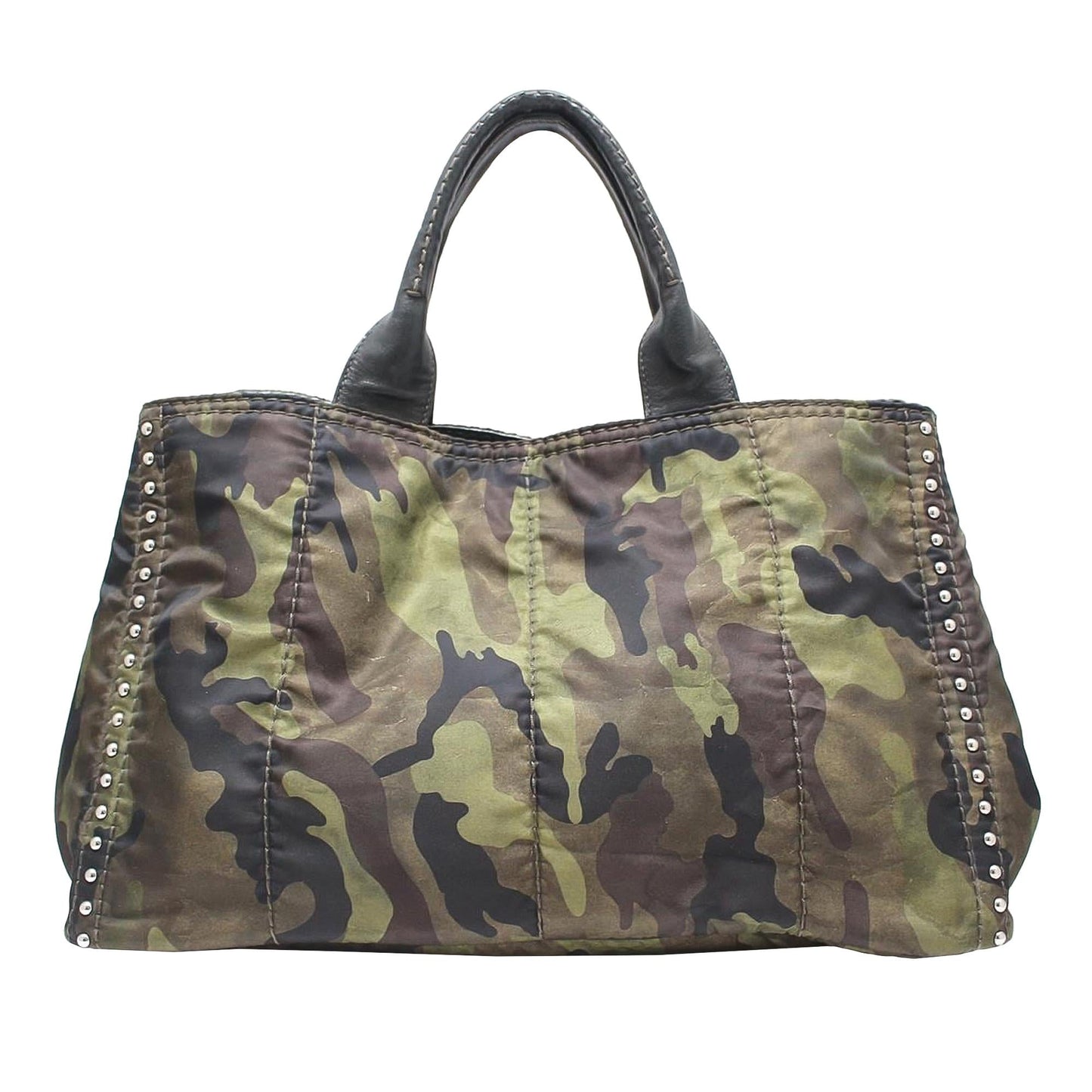 Prada Canapa Studded Camouflage Tote (SHG-GSj4ov)