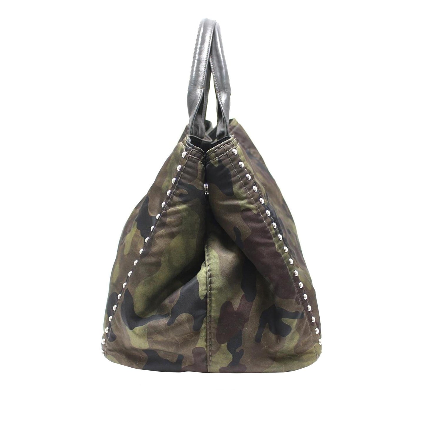 Prada Canapa Studded Camouflage Tote (SHG-GSj4ov)
