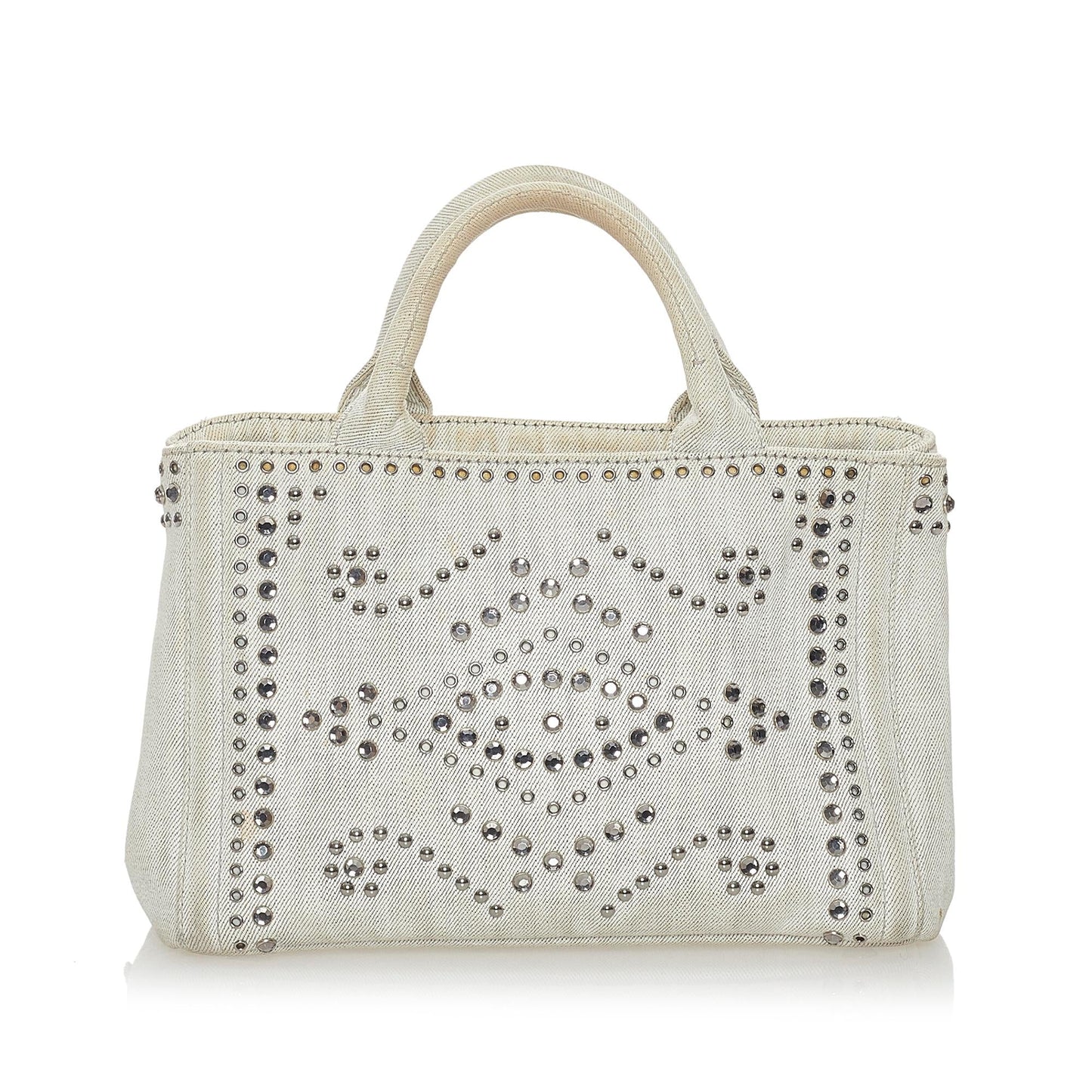 Prada Canapa Studded Canvas Satchel (SHG-28076)