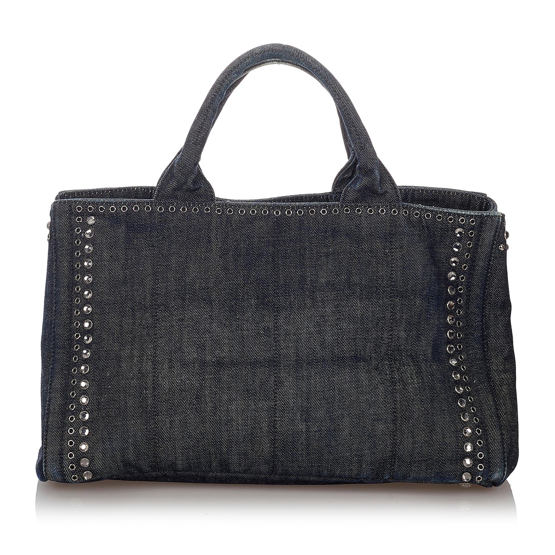Prada Canapa Studded Tote Handbag - Ewore Bags