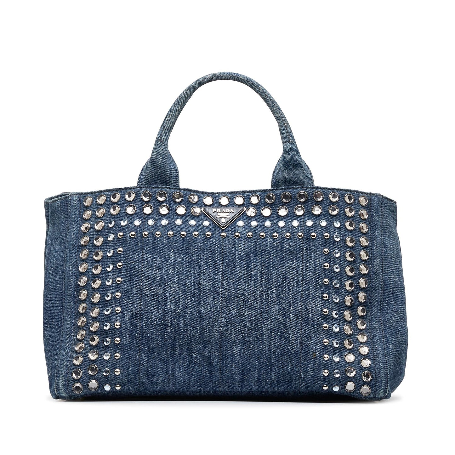 Prada Canapa Studded Handbag (SHG-WbfFdb)