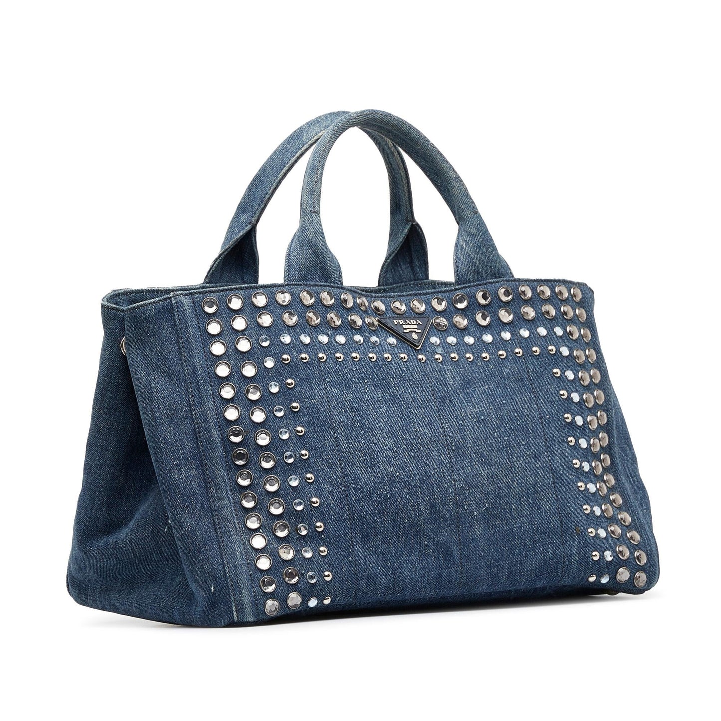 Prada Canapa Studded Handbag (SHG-WbfFdb)