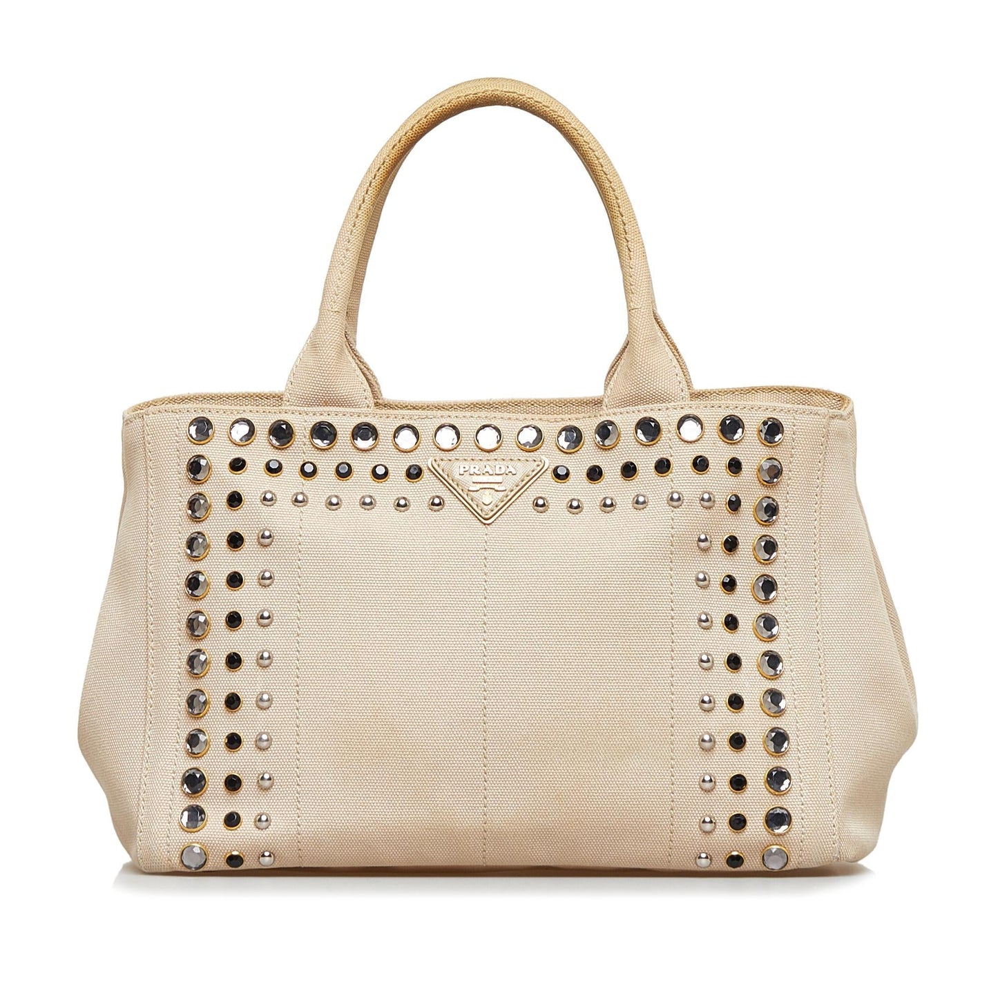 Prada Canapa Studded Satchel (SHG-LMdh5t)