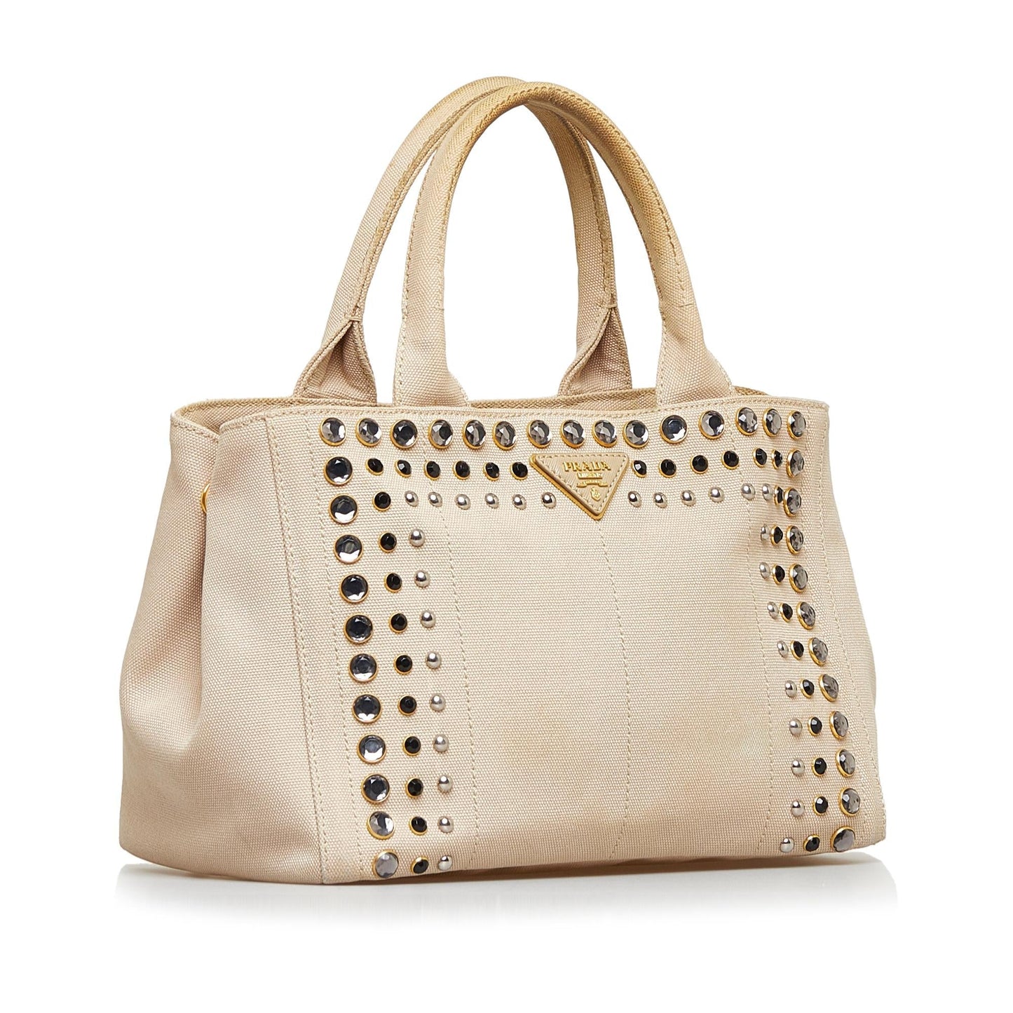 Prada Canapa Studded Satchel (SHG-LMdh5t)