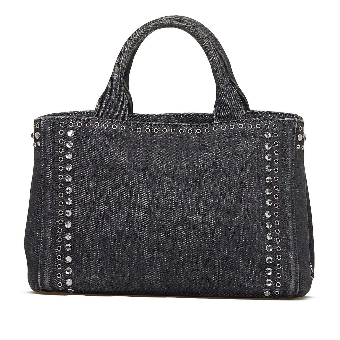 Prada Canapa Studded Satchel (SHG-Gz9UyX)