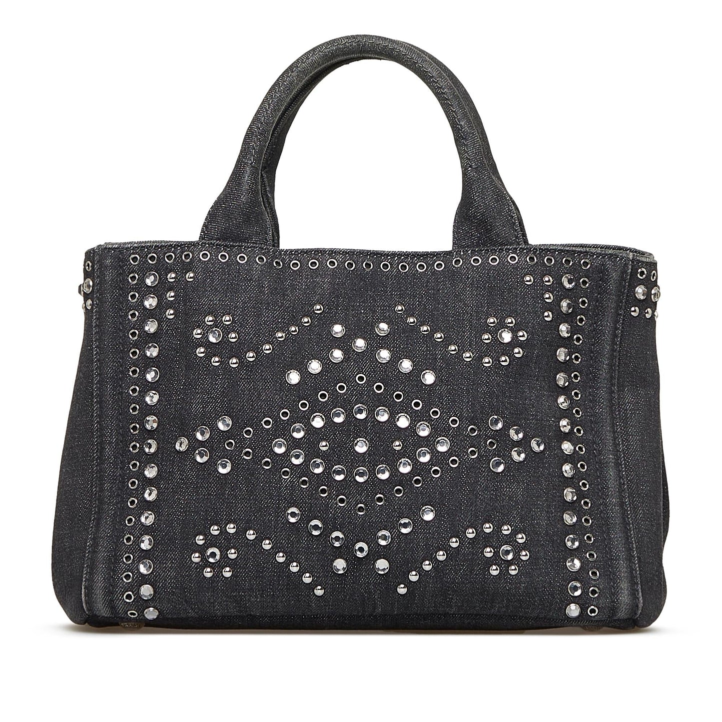 Prada Canapa Studded Satchel (SHG-Gz9UyX)