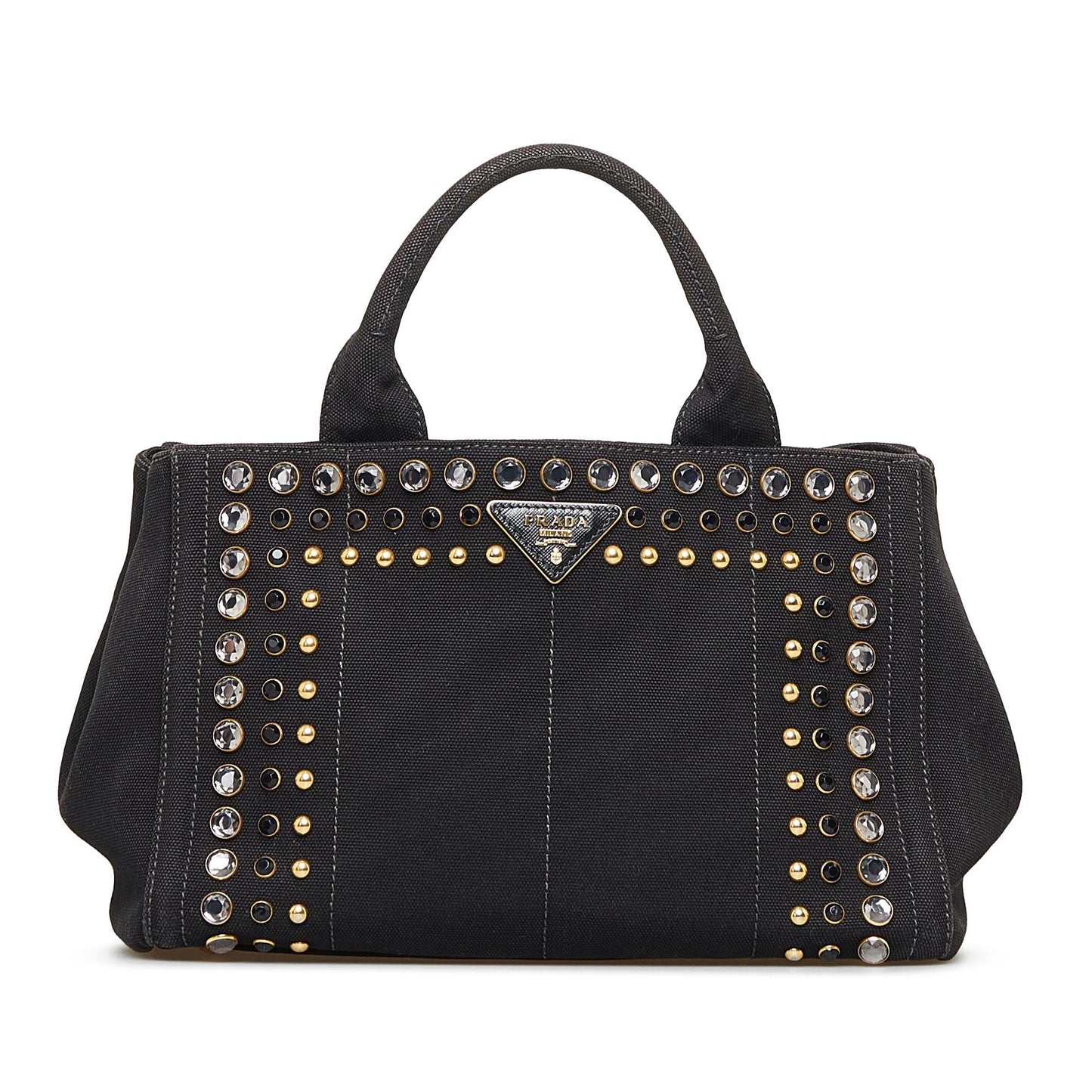 Prada Canapa Studded Satchel (SHG-qMj9jp)