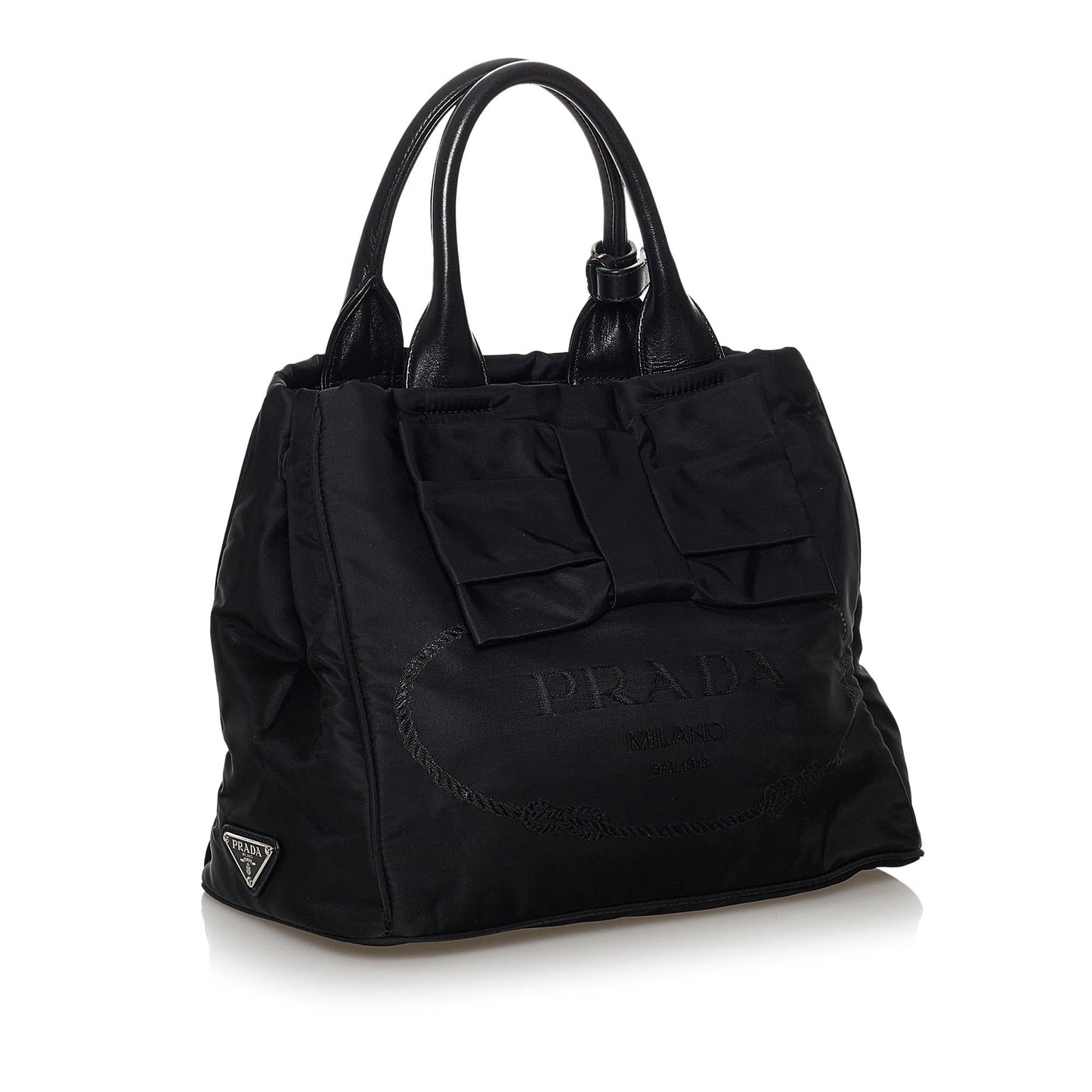 Prada Canapa Tessuto Bow Satchel (SHG-29978)