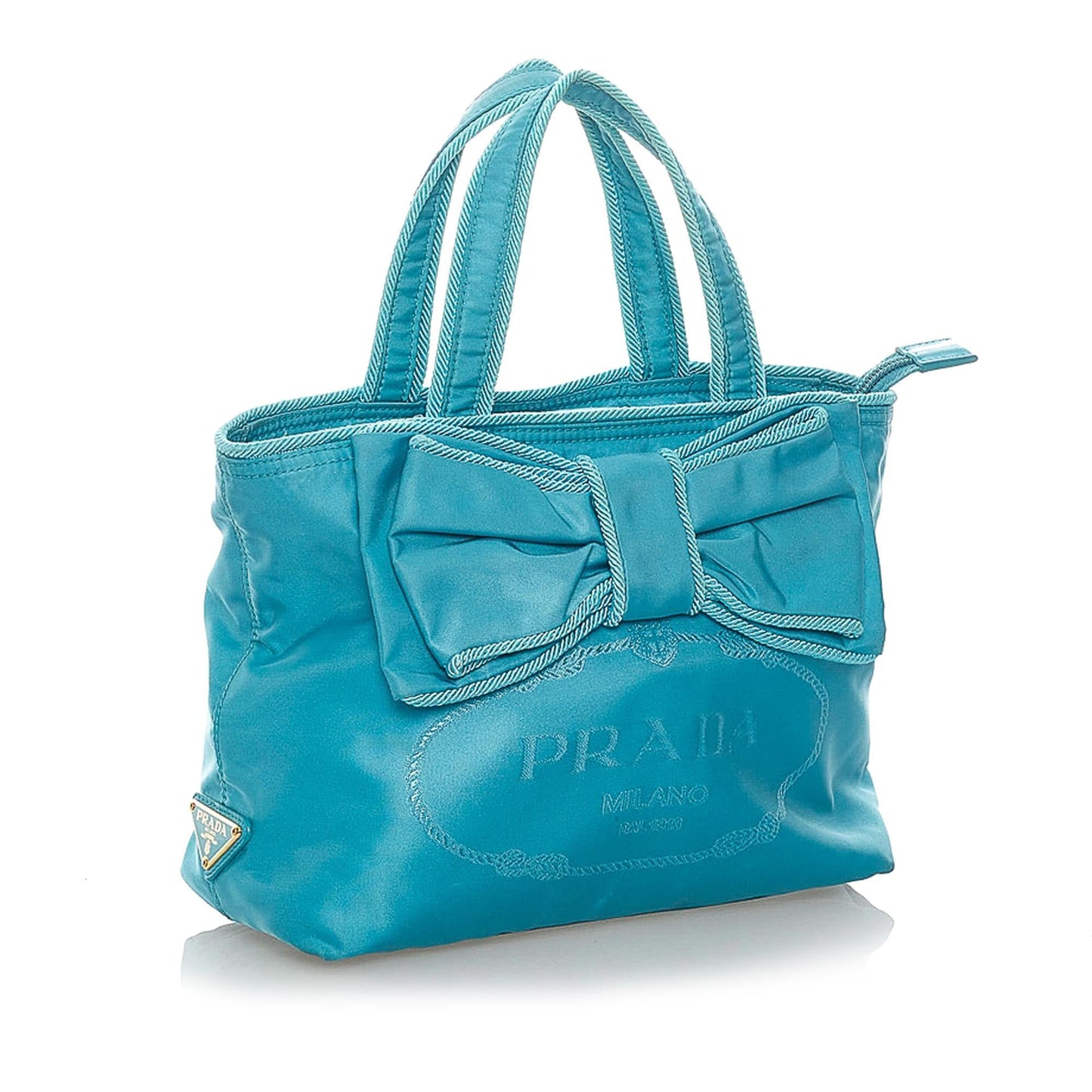 Prada Canapa Tessuto Bow Satchel (SHG-37311)